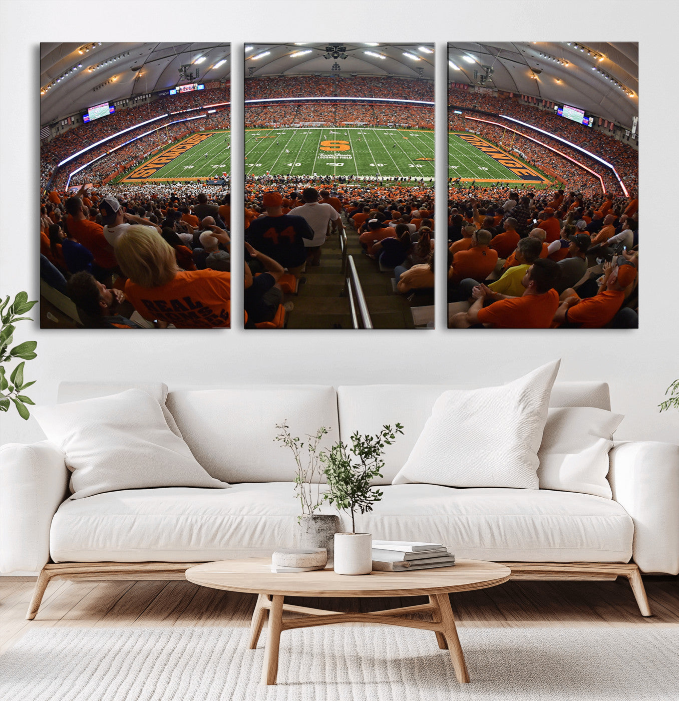 MGV-CV-60X30-3P - Syracuse University Orange Football Canvas Print, Football Team Print - Syracuse JMA Wireless Dome