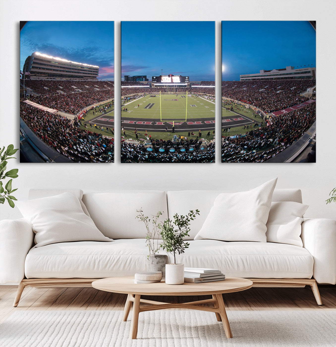 MGV-CV-60X30-3P - Texas Tech Red Raiders Canvas, Framed Football Team Print - Lubbock Jones AT&T Stadium Wall Art