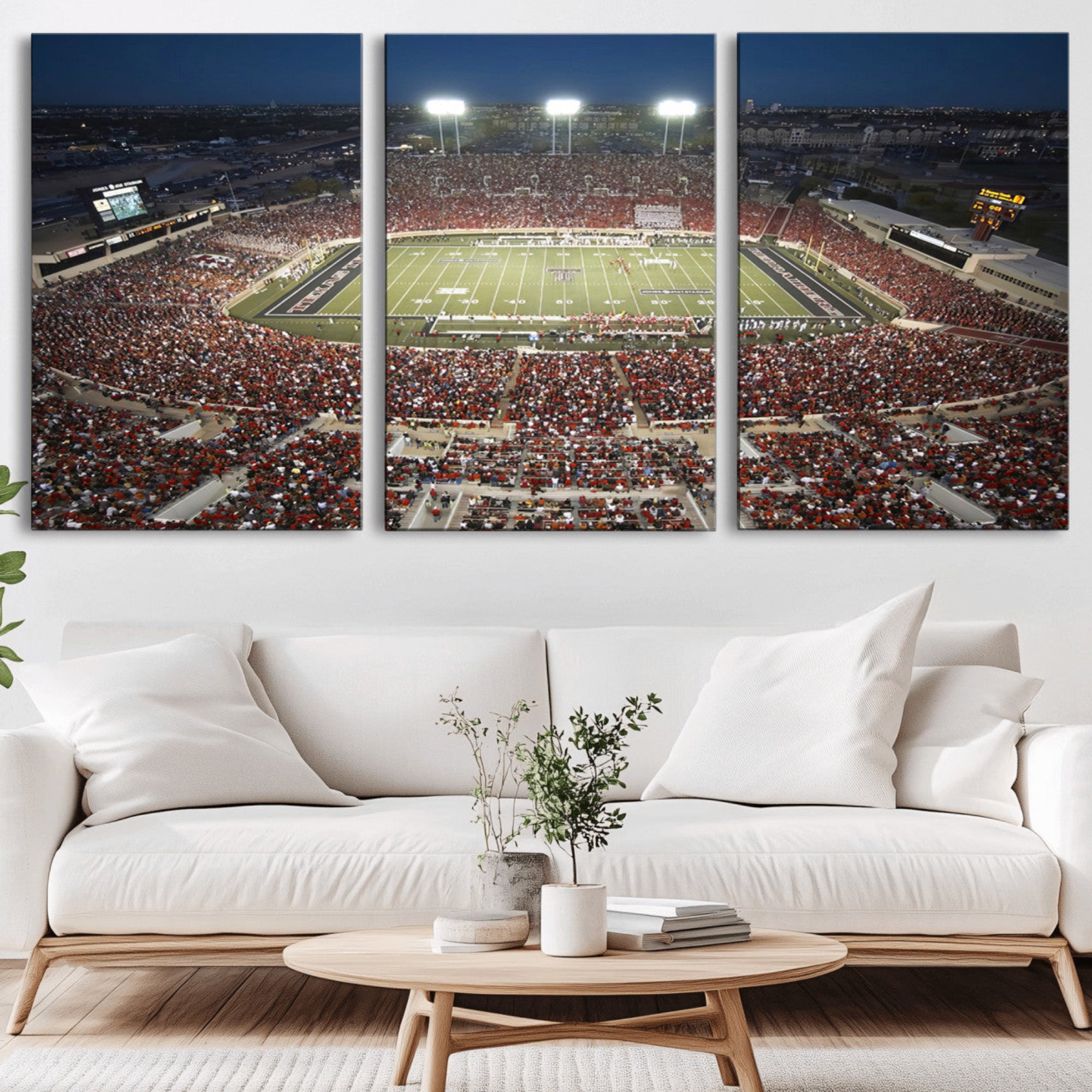 55763-MGV-CV-36X24-Texas Tech Red Raiders Football Team Print - Lubbock Jones AT&T Stadium Wall Art Canvas Print