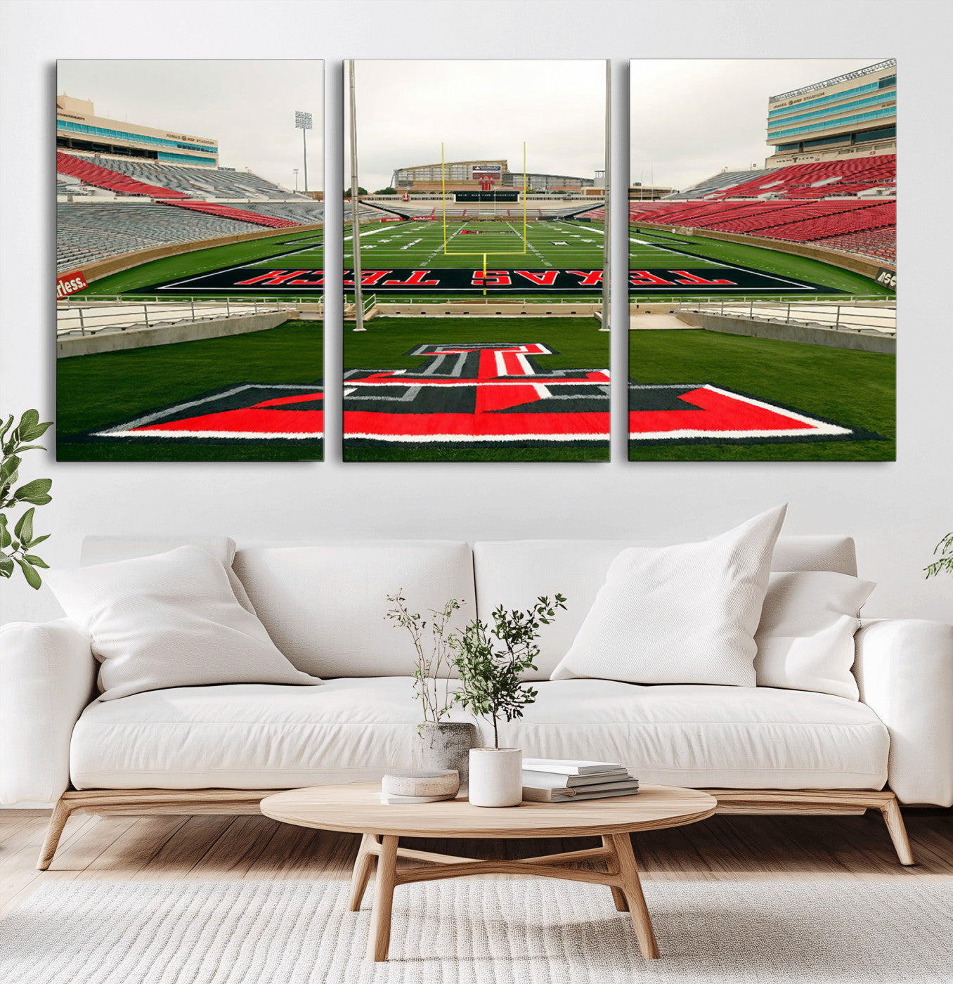MGV-CV-60X30-3P - Texas Tech Red Raiders Football Team Print - Lubbock Jones AT&T Stadium Wall Art Canvas Print