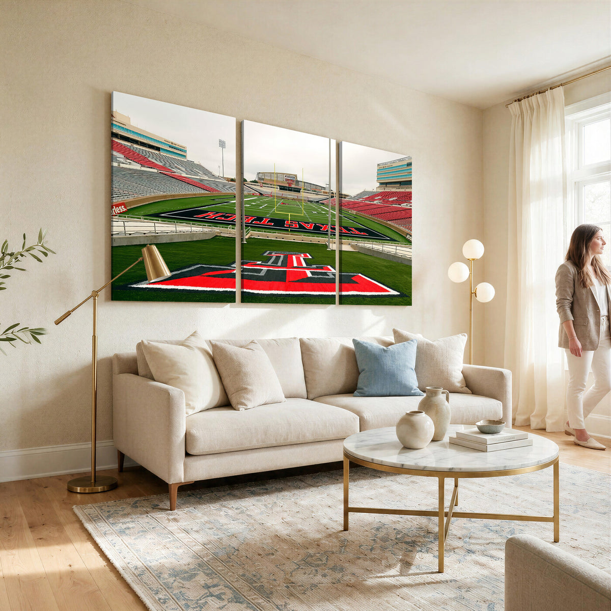 43169-MGV-CV-36X24 - Texas Tech Red Raiders Football Team Print, Lubbock Jones AT&T Stadium