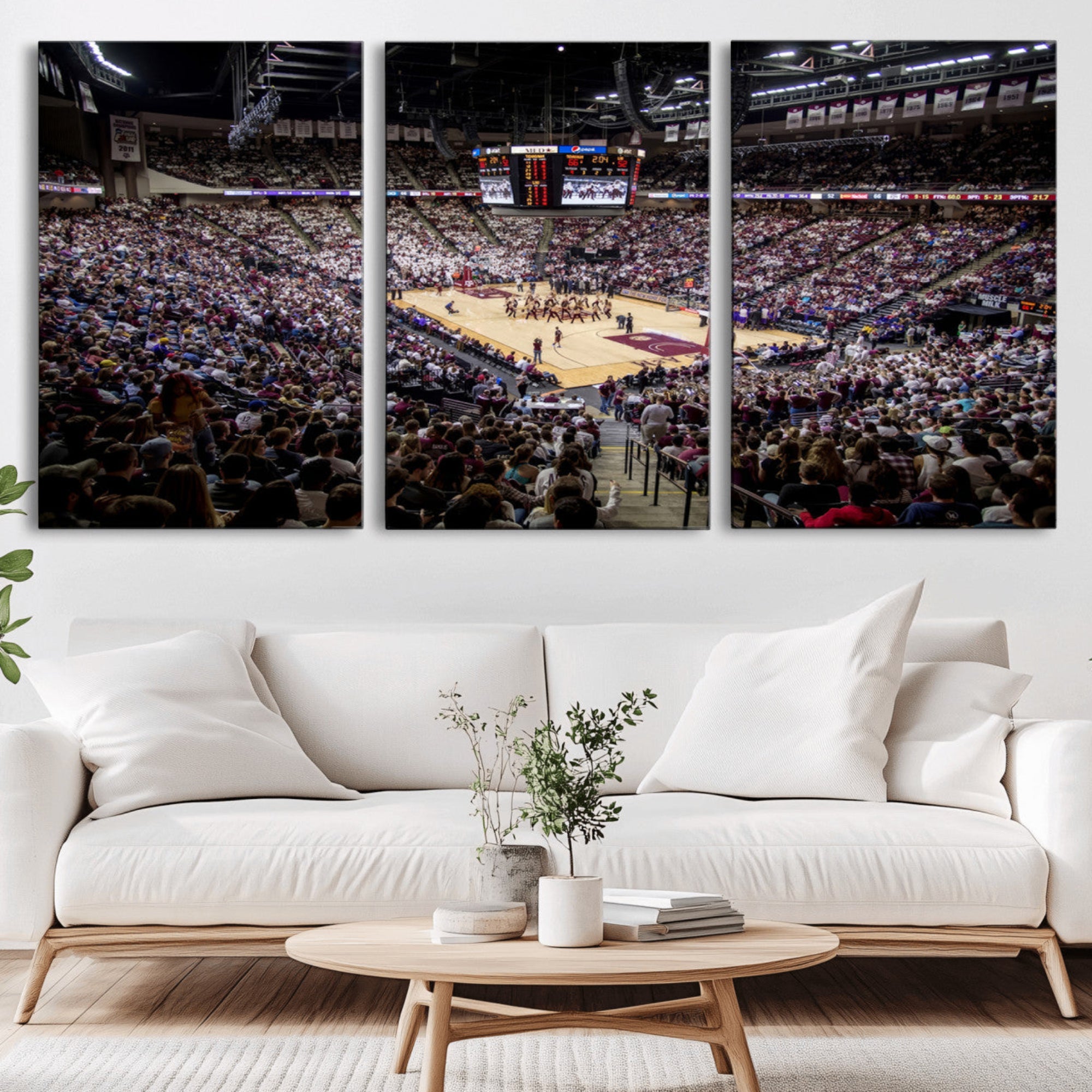 76876-MGV-CV-36X24-University of Nebraska Cornhuskers Basketball Team Print - Lincoln Red Arena Wall Art Canvas Print