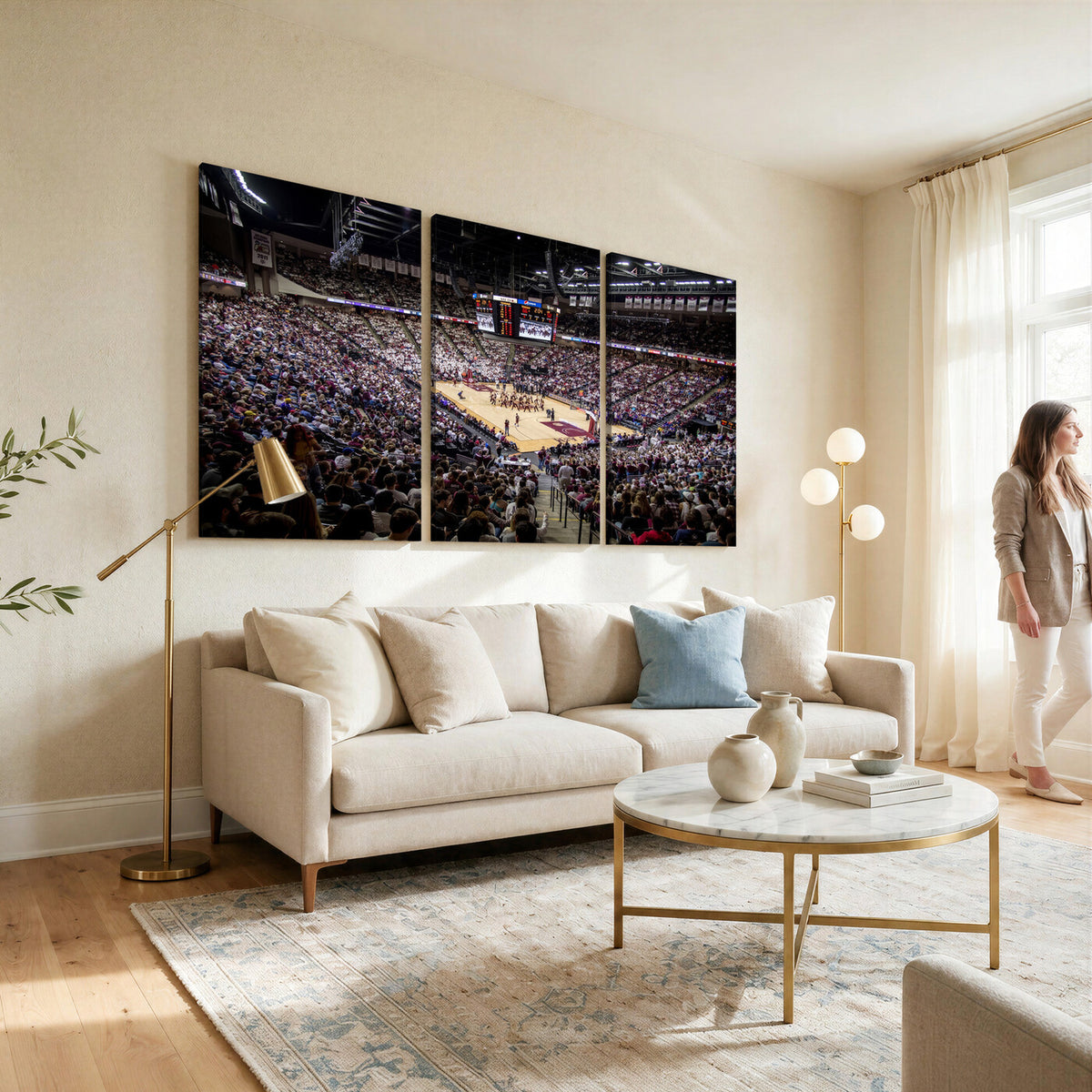 76876-MGV-CV-36X24 - University of Nebraska Cornhuskers Basketball Team Print - Lincoln Red Arena Wall Art Canvas Print