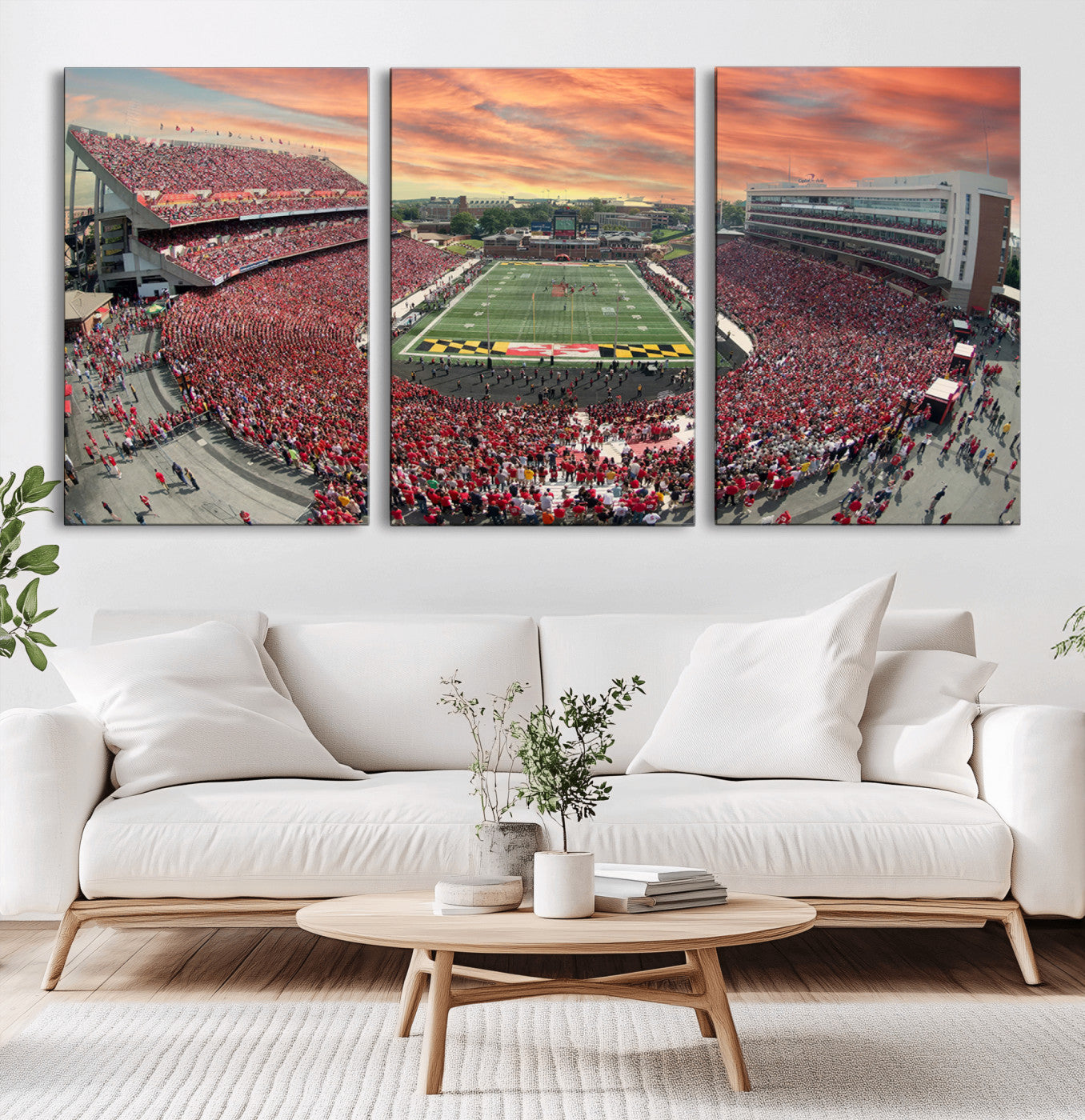 MGV-CV-60X30-3P - University of Maryland Terrapins Football Team Print - College Park SECU Stadium Wall Art Canvas