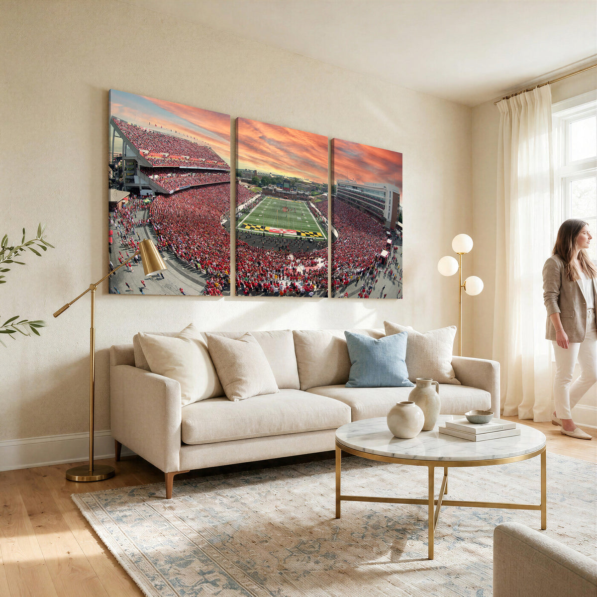 24140-MGV-CV-36X24 - University of Maryland Terrapins Football Team Print, Framed and Ready to Hang