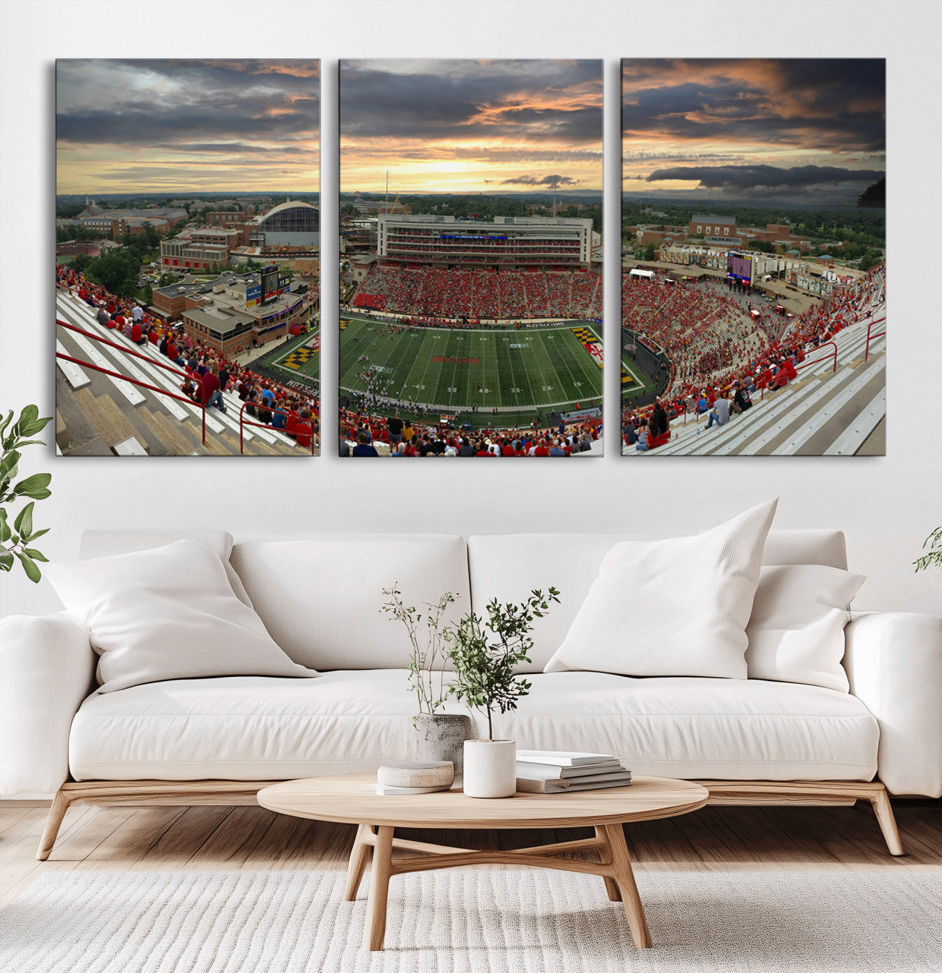 MGV-CV-60X30-3P - University of Maryland Terrapins Football Team Print - College Park SECU Stadium Wall Art Canvas