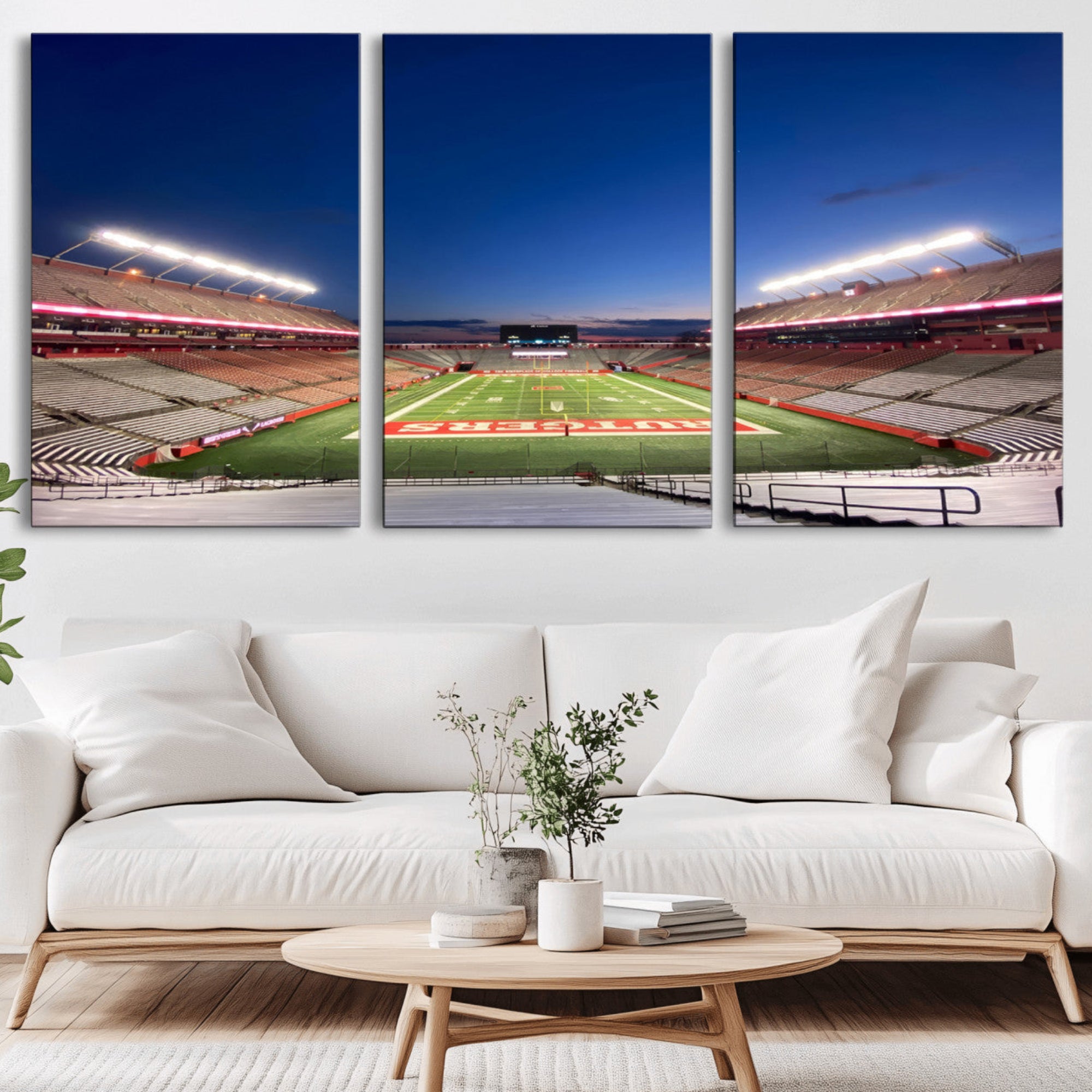 15051-MGV-CV-36X24-Rutgers Scarlet Knights Football Team Print - Piscataway SHI Stadium Wall Art Canvas Print