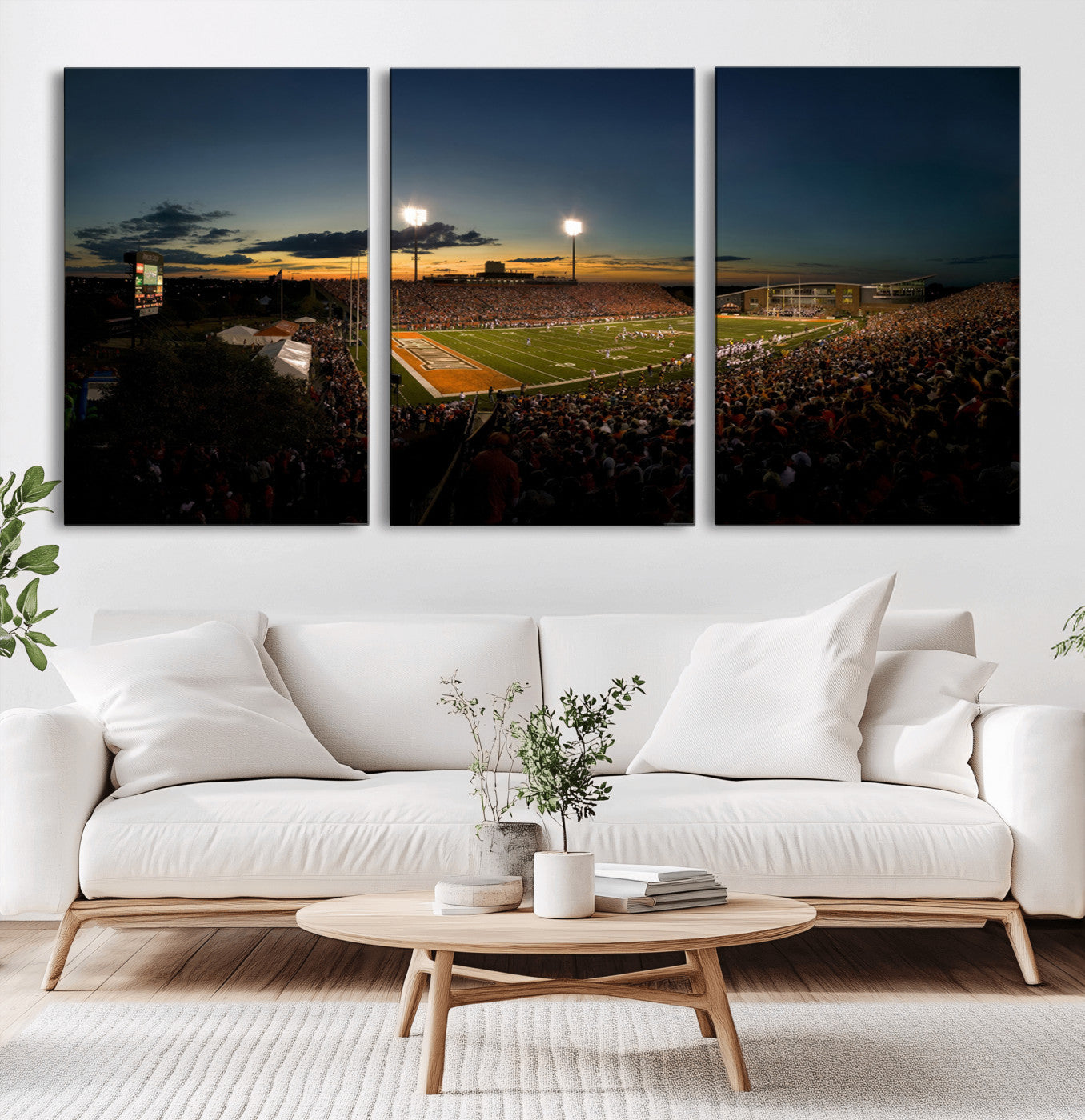 MGV-CV-60X30-3P - Ball State Cardinals Football Team Print - Muncie Scheumann Stadium Wall Art Canvas Print