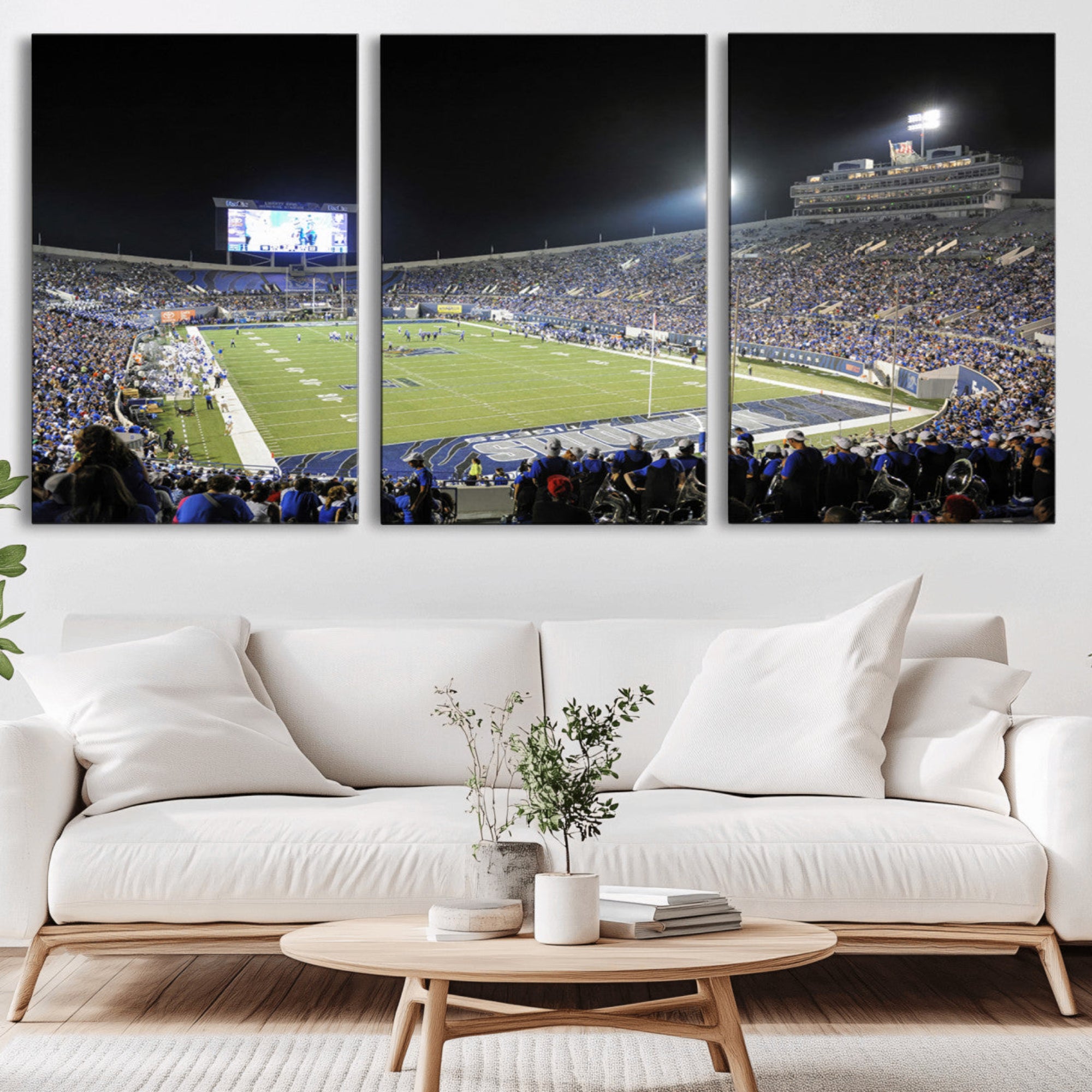 10894-MGV-CV-36X24-University of Memphis Tigers Football Team Print - Memphis Simmons Bank Liberty Stadium Wall Art