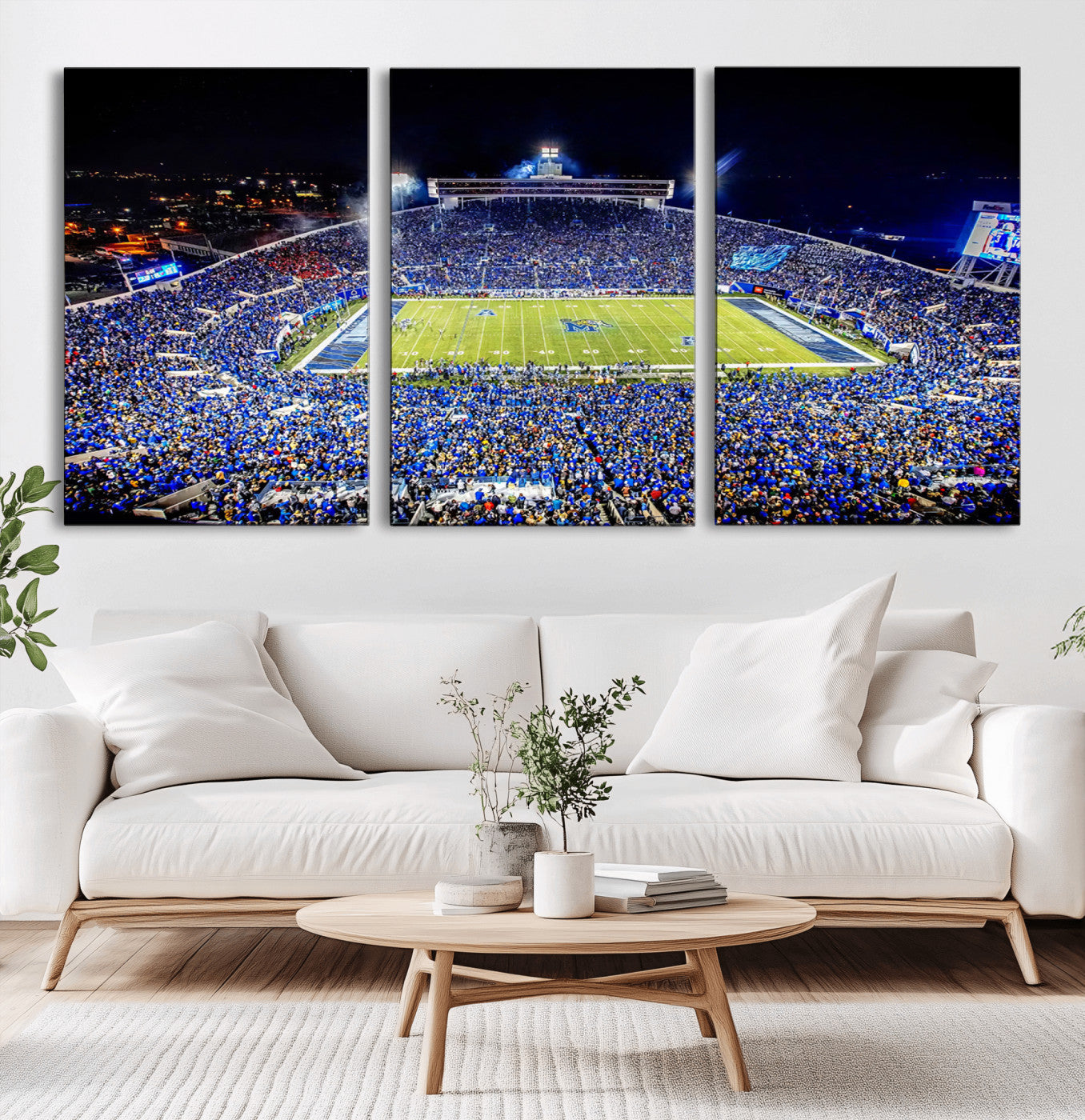 MGV-CV-60X30-3P - University of Memphis Tigers Football Team Print - Memphis Simmons Bank Liberty Stadium Wall Art