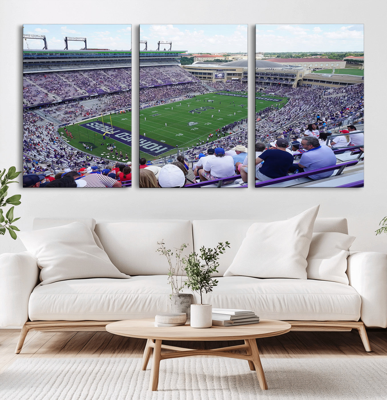 MGV-CV-60X30-3P - The Texas Christian University TCU Horned Frogs Football Team Print - Fort Worth Amon G. Carter