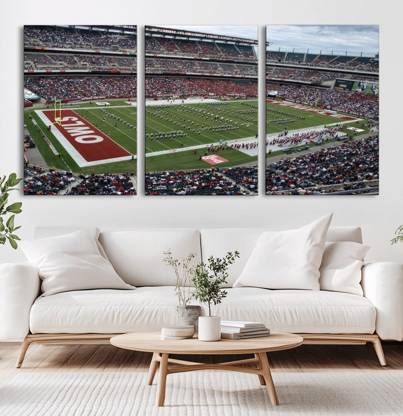 MGV-CV-60X30-3P - The Temple University Owls Athletics Team Print - Philadelphia Lincoln Financial Field Stadium Wall