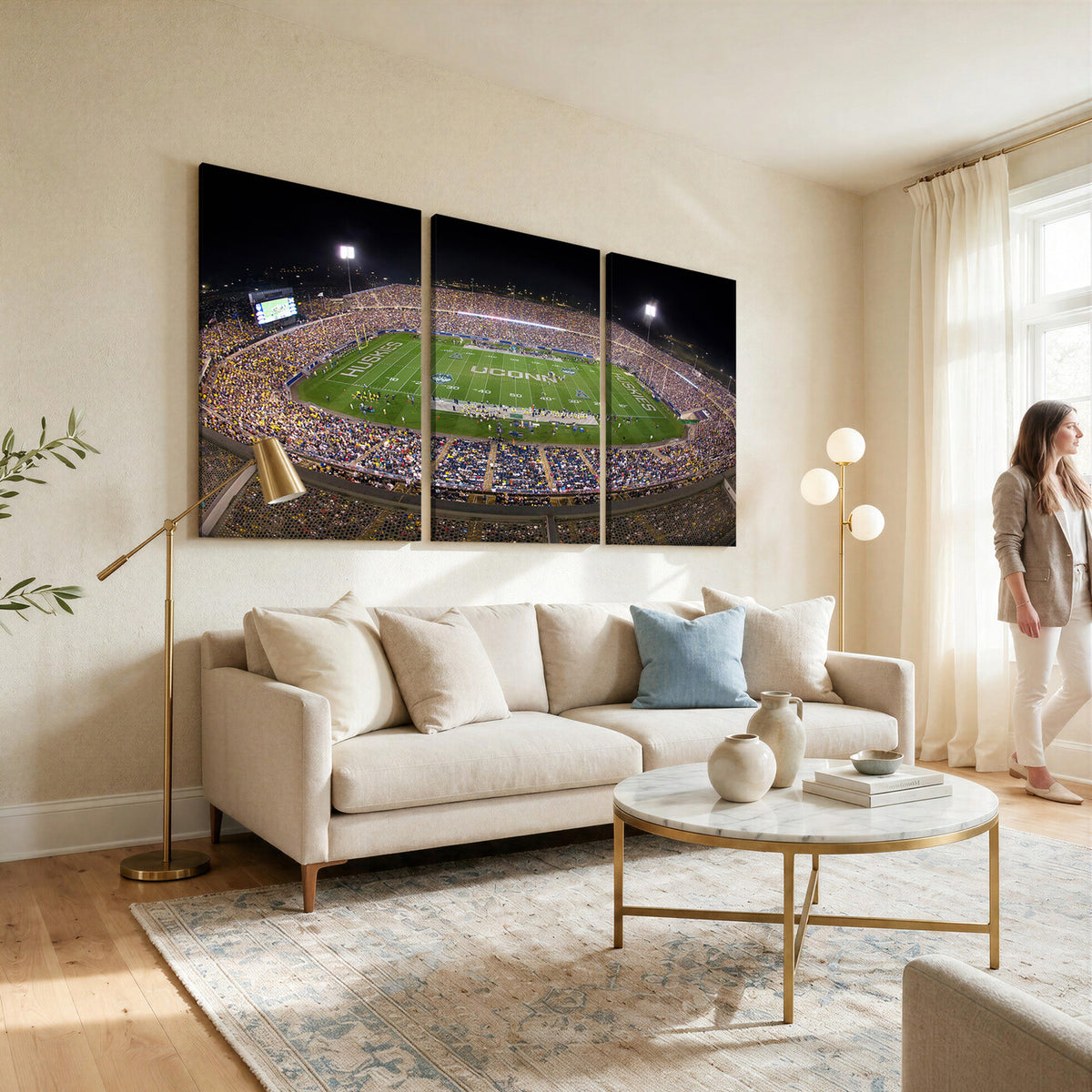 52855-MGV-CV-36X24 - The University of Connecticut UCONN Huskies Football Team Print, East Hartford