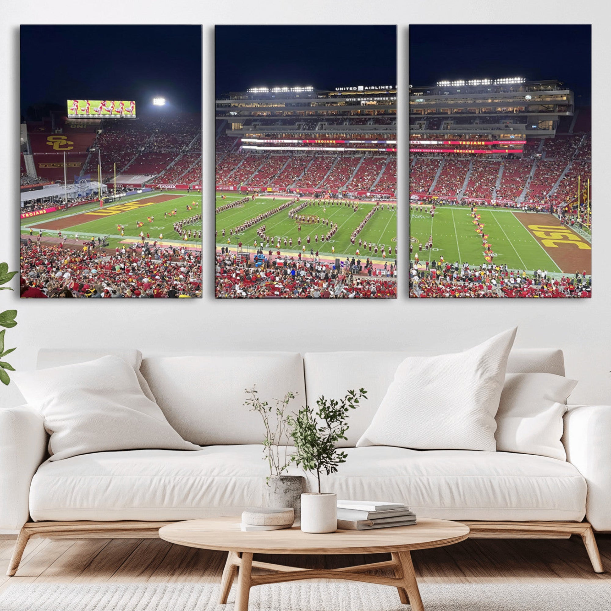 26280-MGV-CV-36X24-The University of Southern California USC Trojans Football Team Print - Los Angeles Memorial