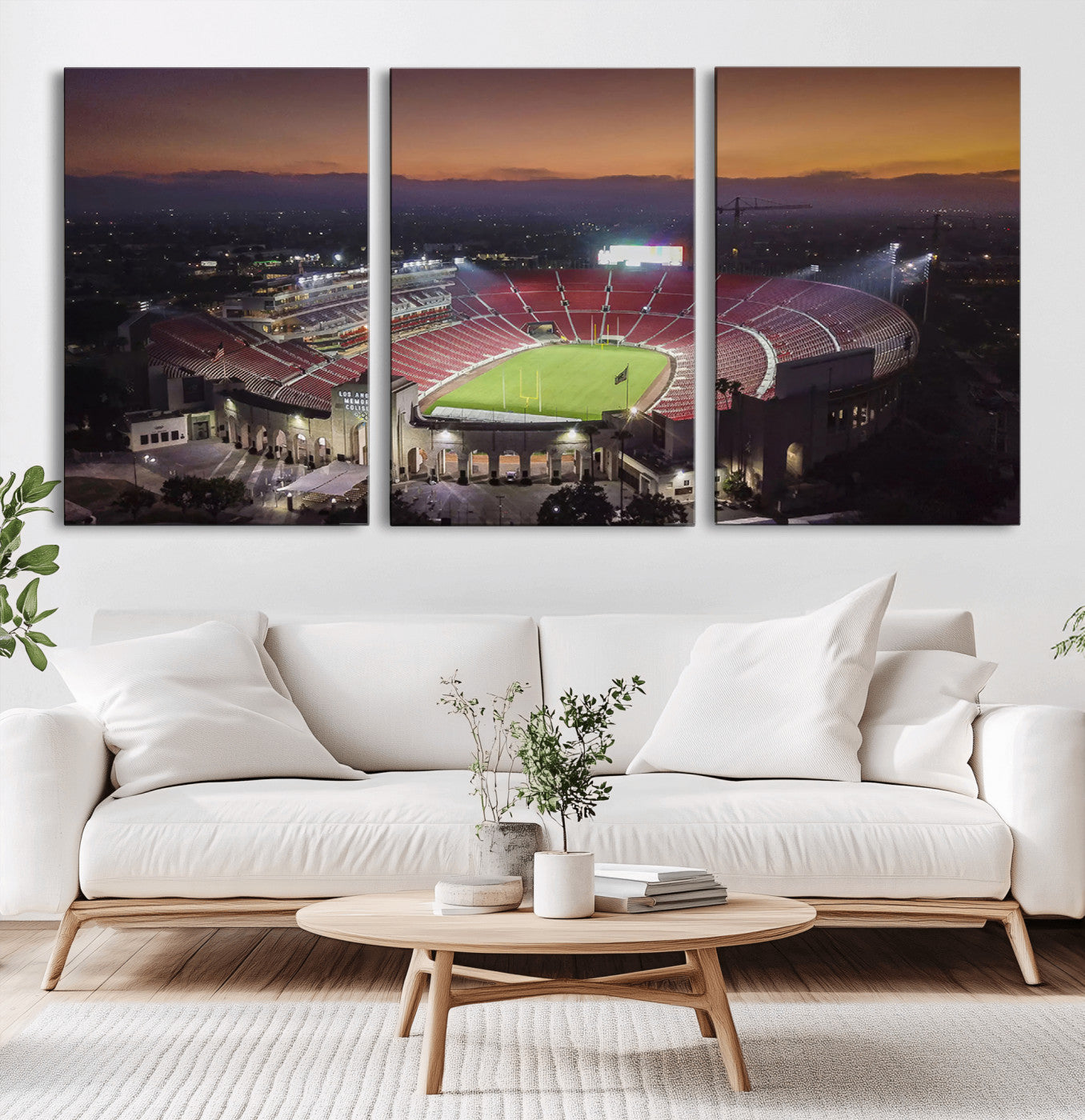 MGV-CV-60X30-3P - The University of Southern California USC Trojans Football Team Print - Los Angeles Memorial