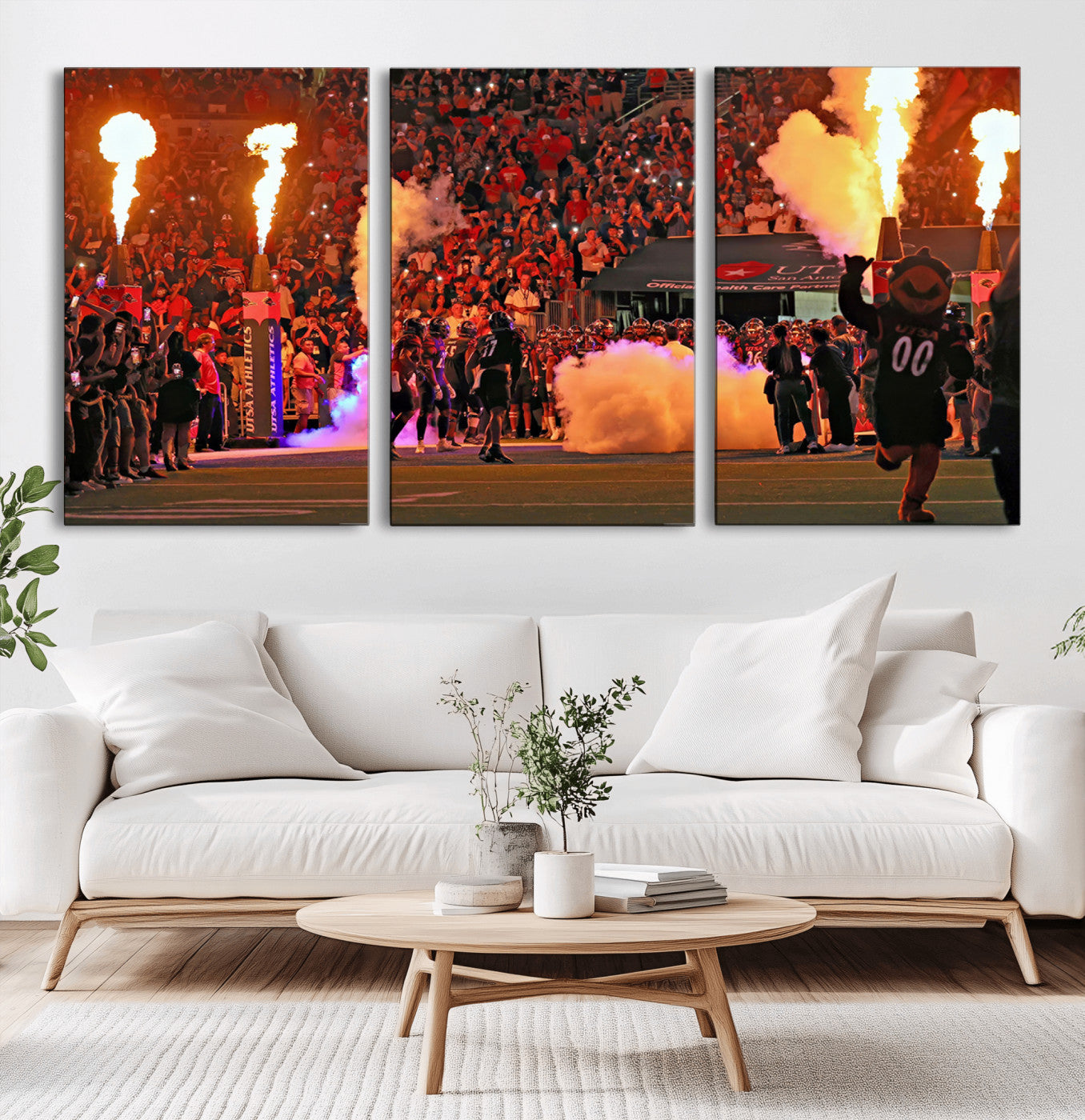 MGV-CV-60X30-3P - The University of Texas at San Antonio Roadrunners Football Team Print - San Antonio Alamodome Wall