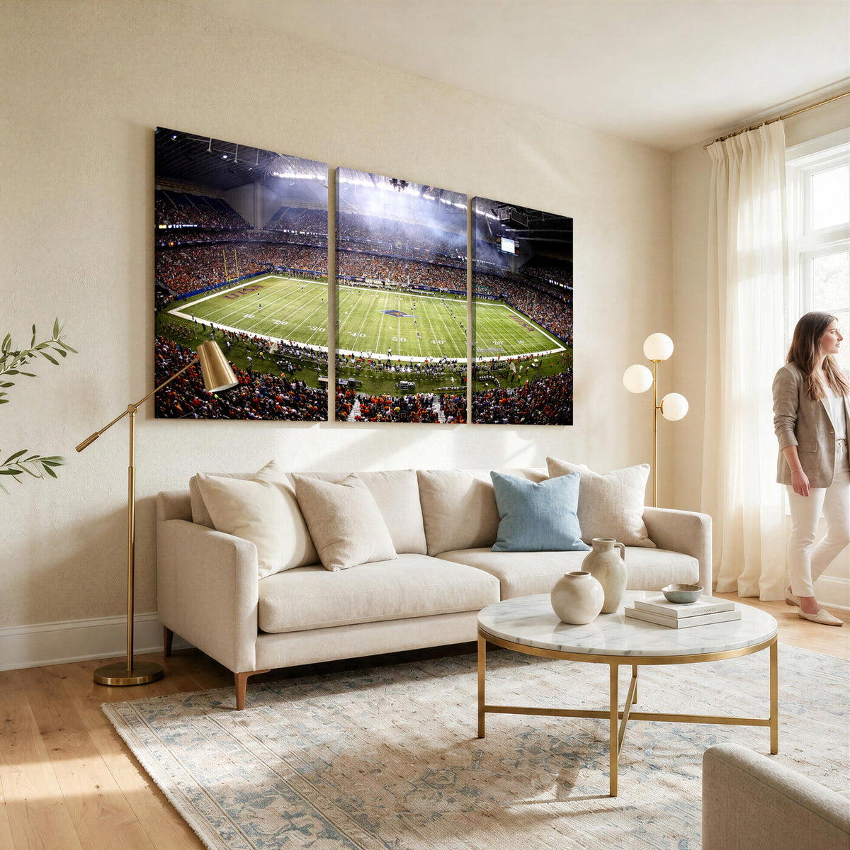 46972-MGV-CV-36X24 - The University of Texas at San Antonio Roadrunners Football Team Print, Framed and Ready to Hang