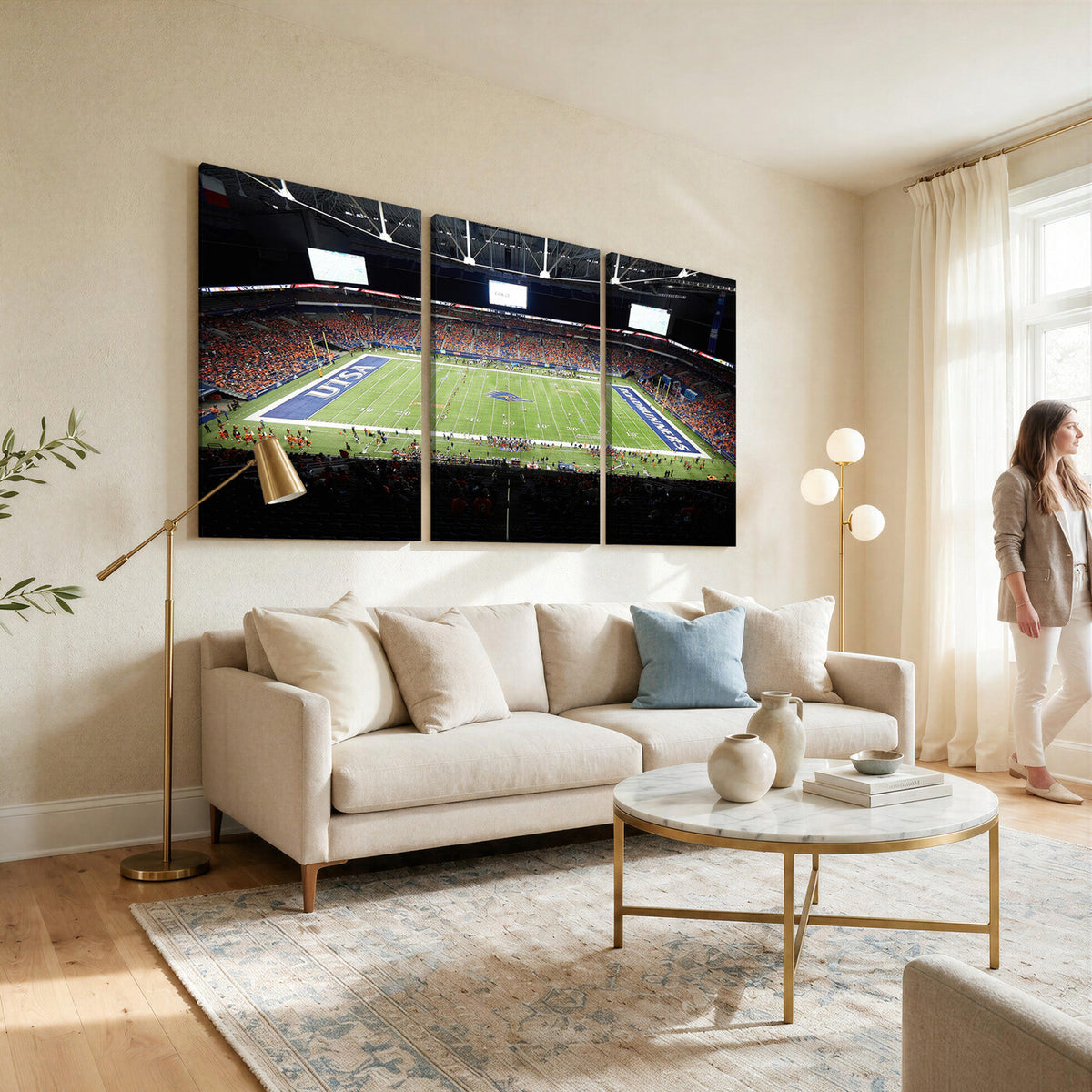 98617-MGV-CV-36X24 - The University of Texas at San Antonio Roadrunners Football Team Print, San Antonio Alamodome