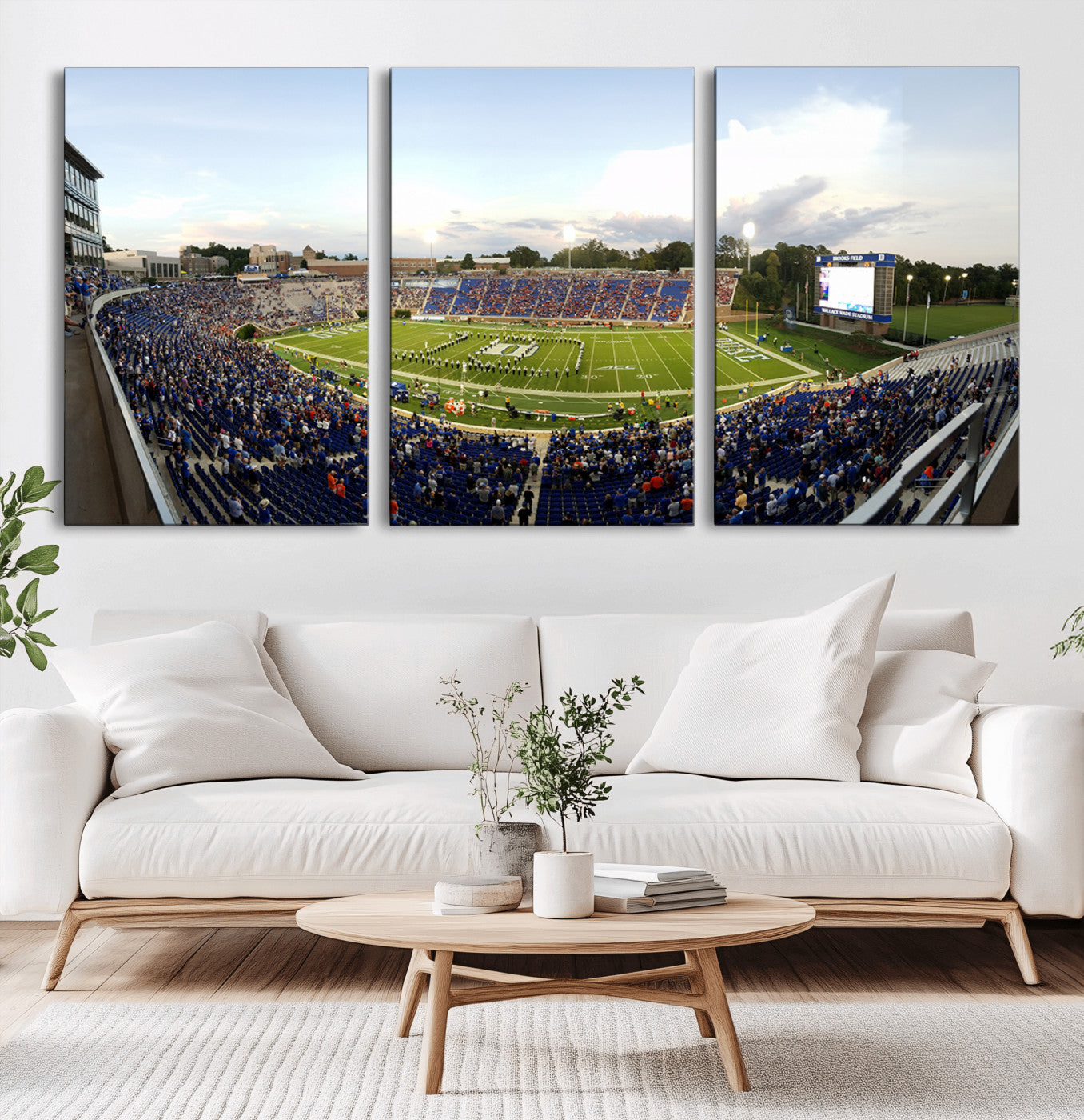 MGV-CV-60X30-3P - The Duke University Blue Devils Football Team Print - Durham Wallace Wade Stadium Wall Art Canvas