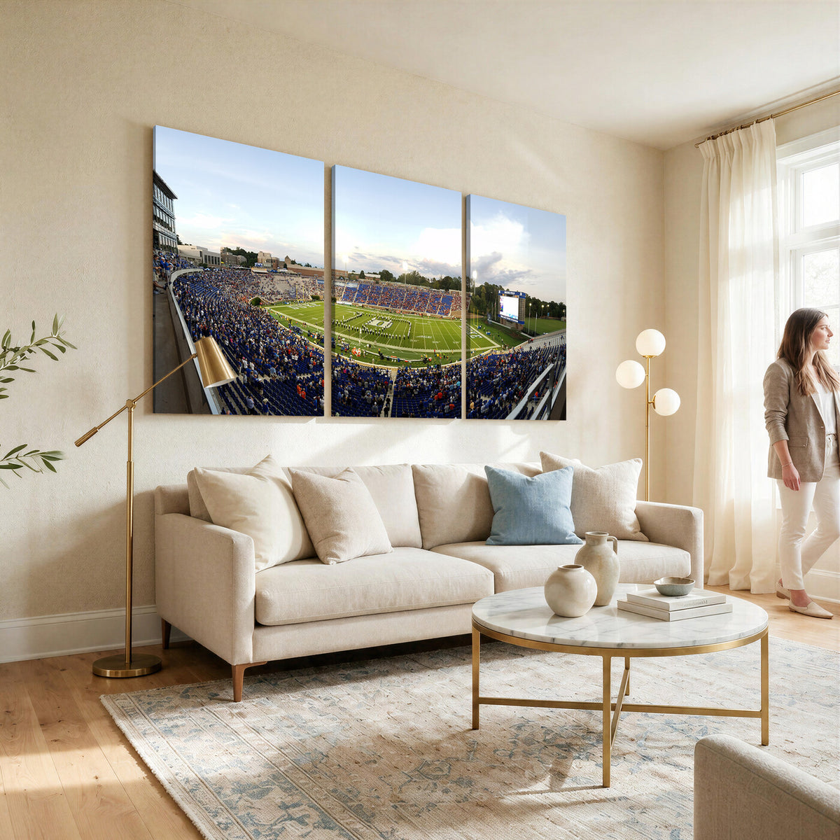 44850-MGV-CV-36X24 - The Duke University Blue Devils Football Team Print, Durham