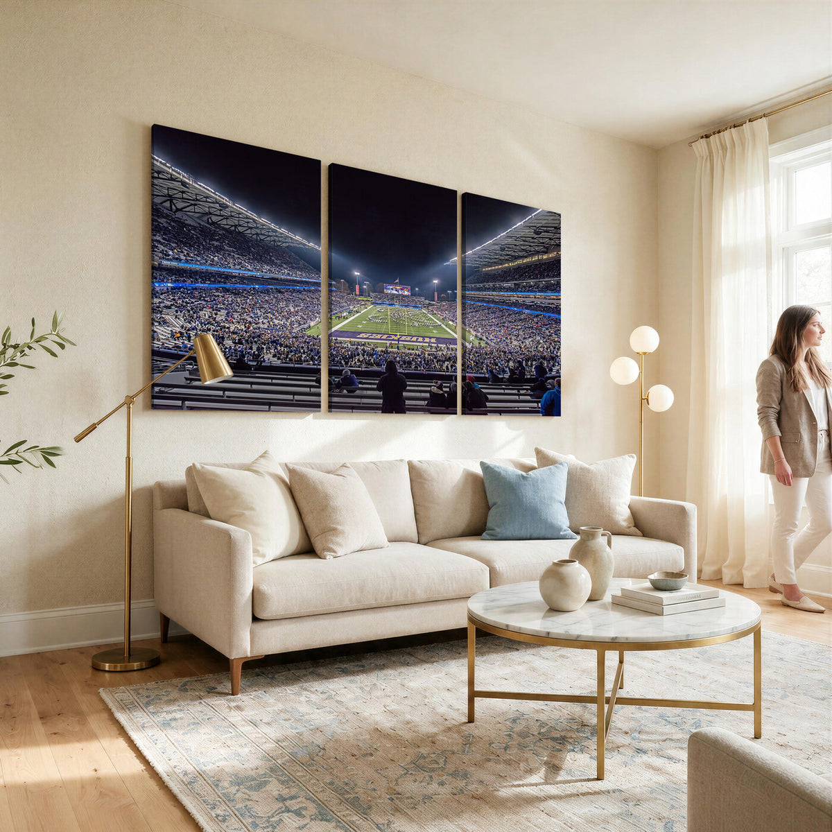 85780-MGV-CV-36X24 - The University of Washington Huskies Football Team Print, Extra Large Game Room Wall Decor