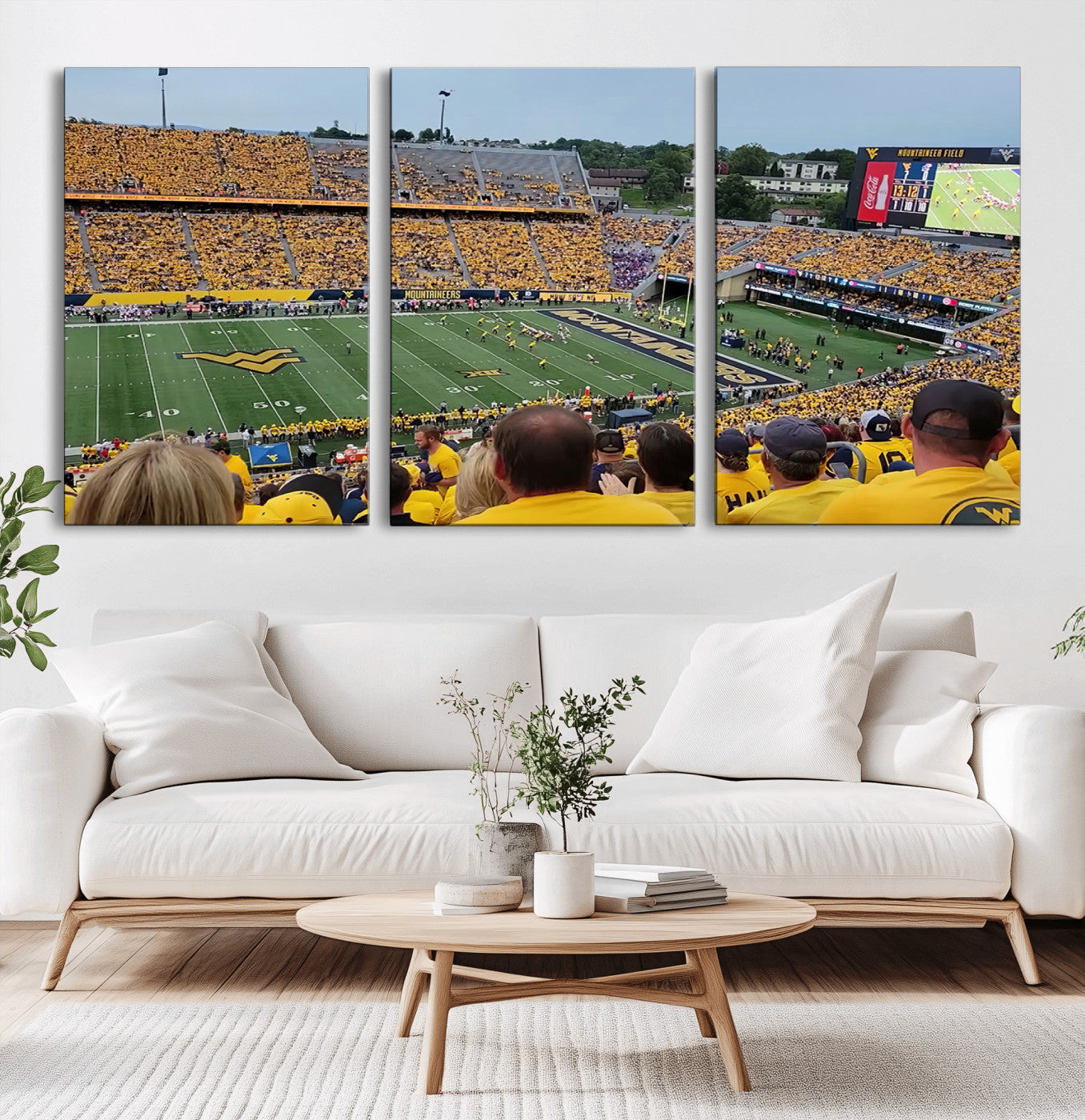 MGV-CV-60X30-3P - Puskar Stadium Canvas Print Wall Art - Morgantown Print - West Virginia University Mountaineers