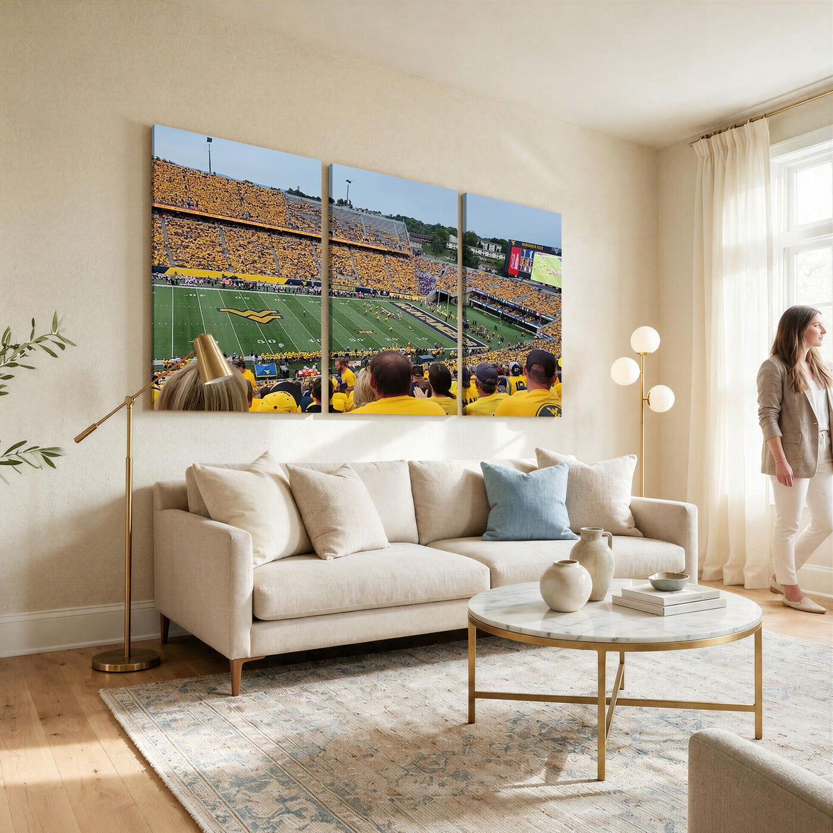 18056-MGV-CV-36X24 - Puskar Stadium Canvas Print Wall Art, Morgantown Print