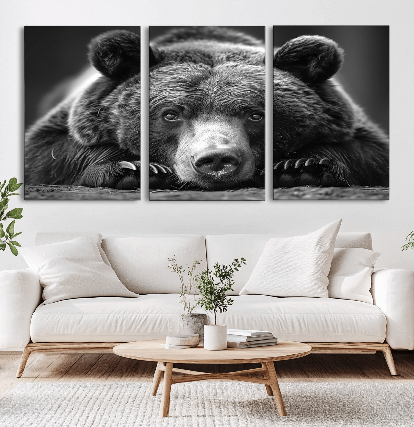 -Resting Grizzly 399 Bear Canvas Print | Ready to Hang Wall Art | Rustic Cabin & Farmhouse Decor |