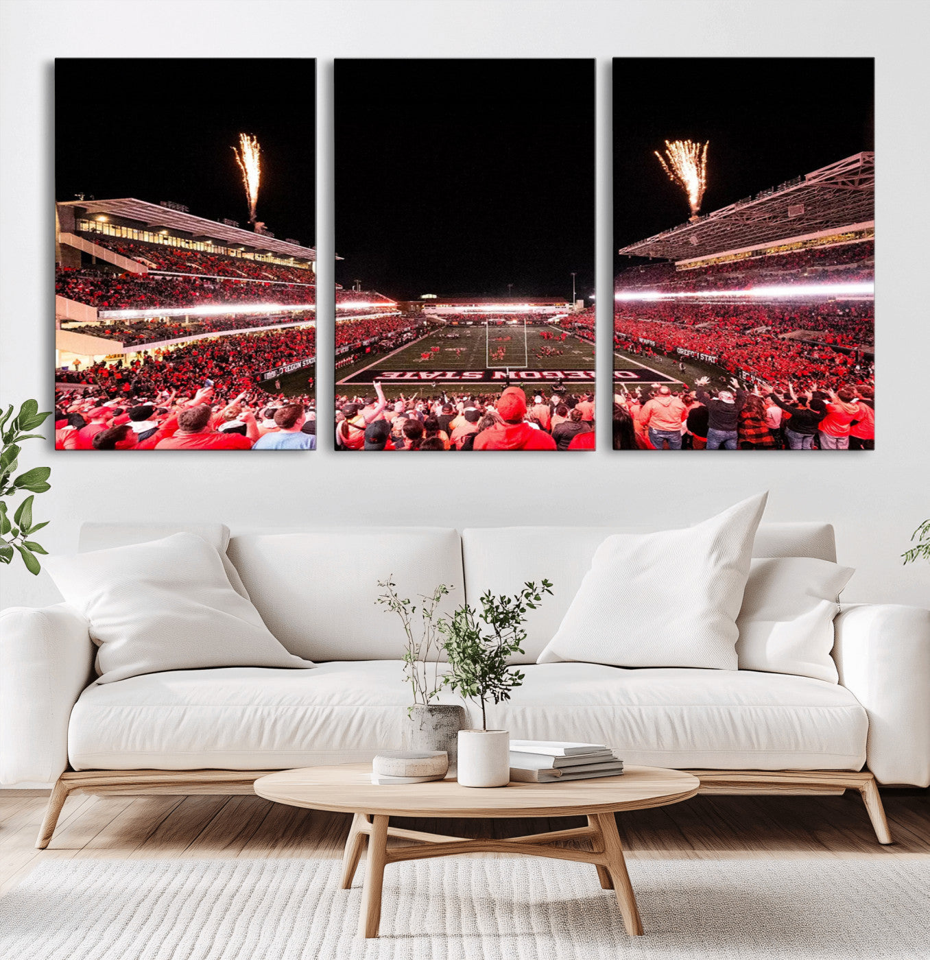 MGV-CV-60X30-3P - Oregon State Beavers Football Team Print - Corvallis Reser Stadium Wall Art Canvas Print