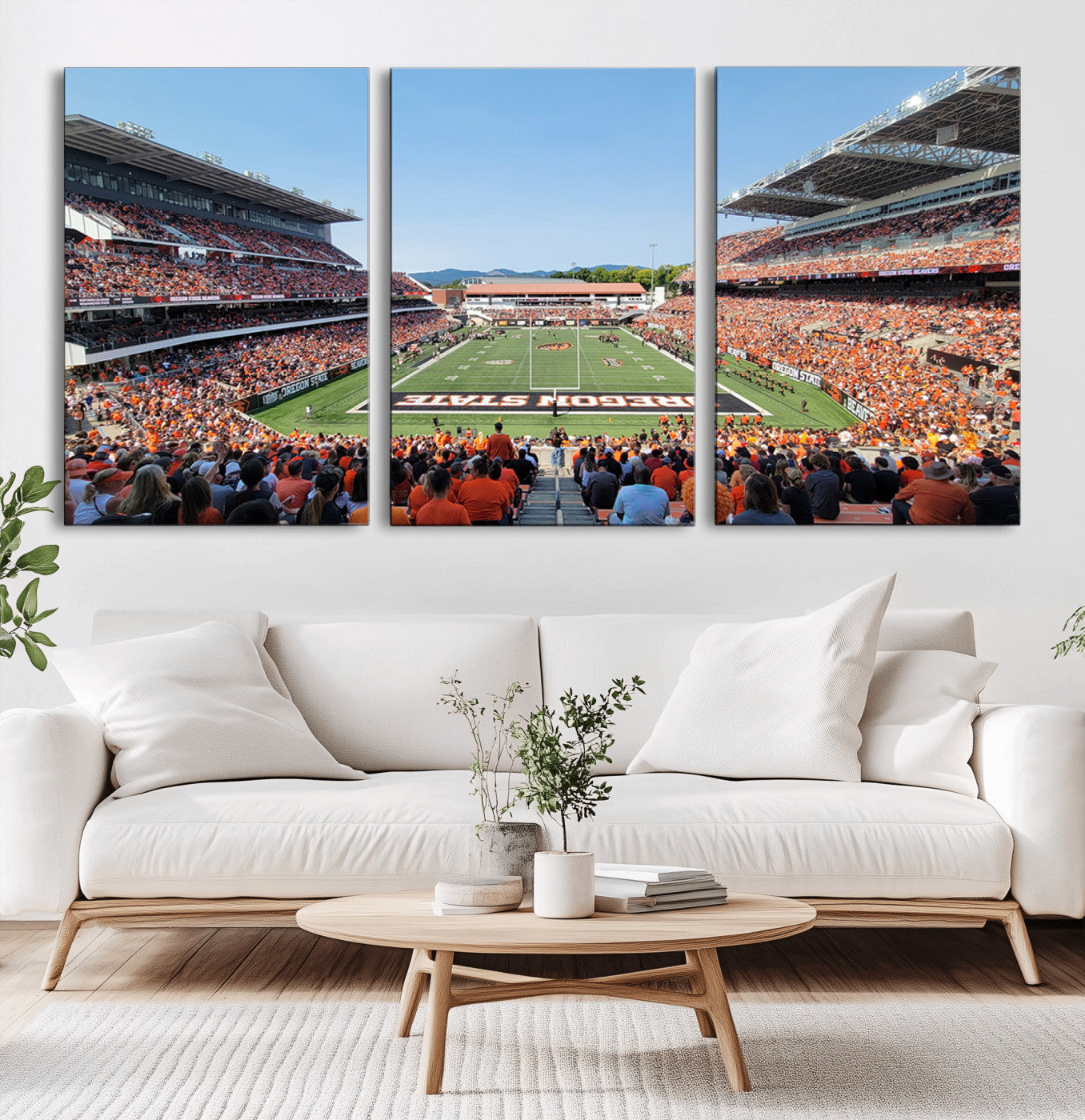 MGV-CV-60X30-3P - Oregon State Beavers Football Team Print - Corvallis Reser Stadium Wall Art Canvas Print