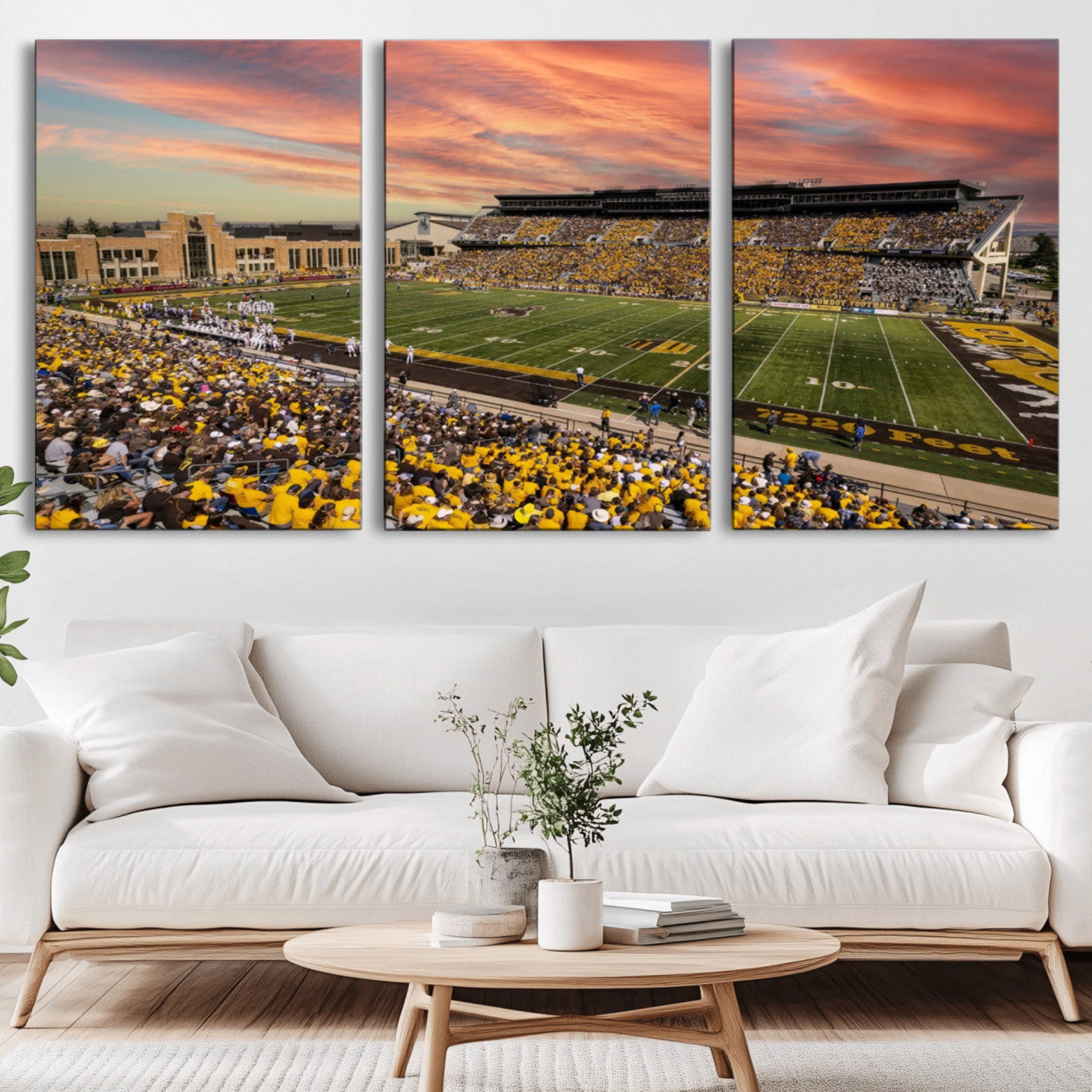 90508-MGV-CV-36X24-University of Wyoming Cowboys Football Team Print - Laramie Jonah Field War Memorial Stadium Wall