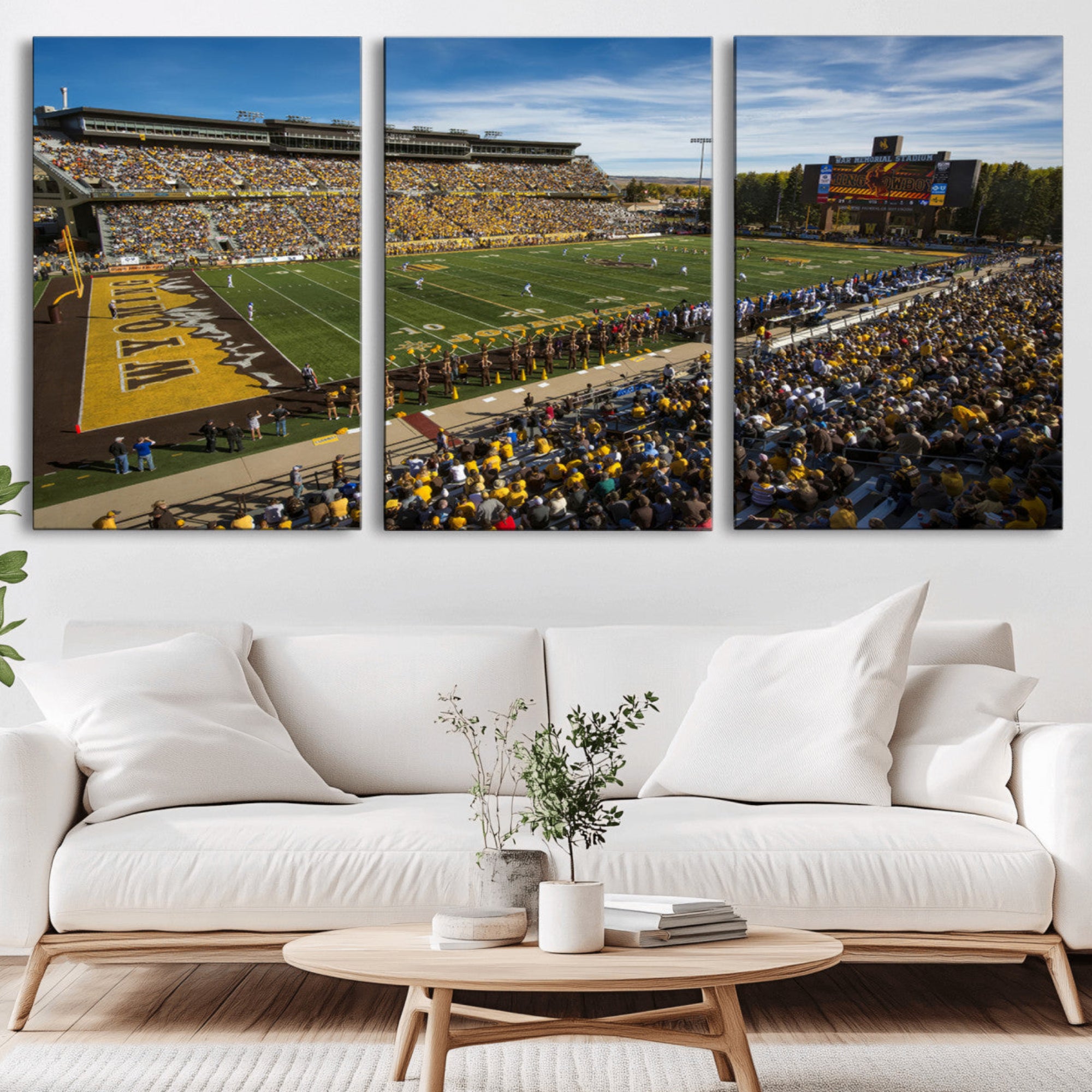 89846-MGV-CV-36X24-University of Wyoming Cowboys Football Team Print - Laramie Jonah Field War Memorial Stadium Wall