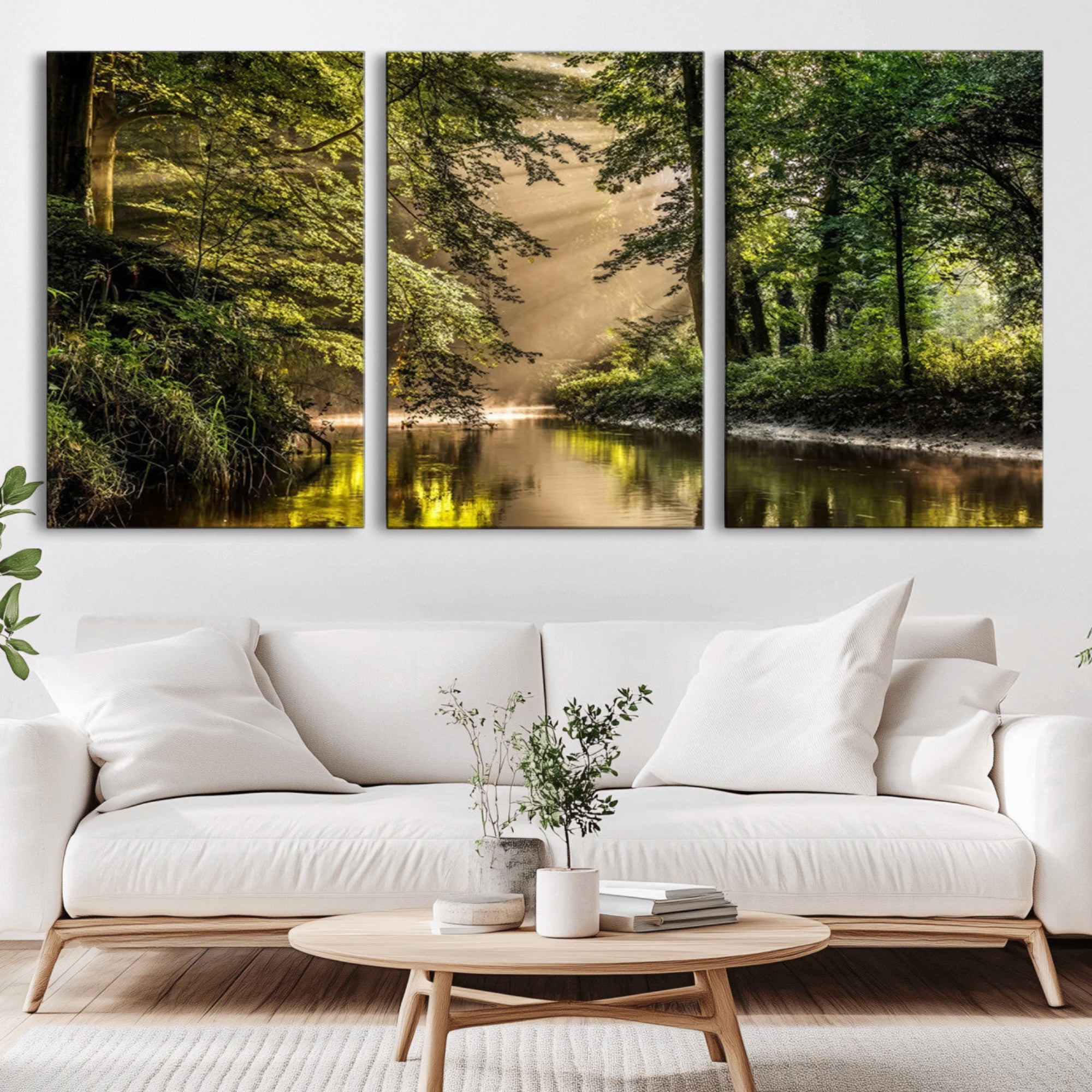 87687-MGV-CV-36X24-Forest Wall Art Print | River Landscape Wall Art | Perfect for Farmhouse Wall Decor, Cabin Wall Art
