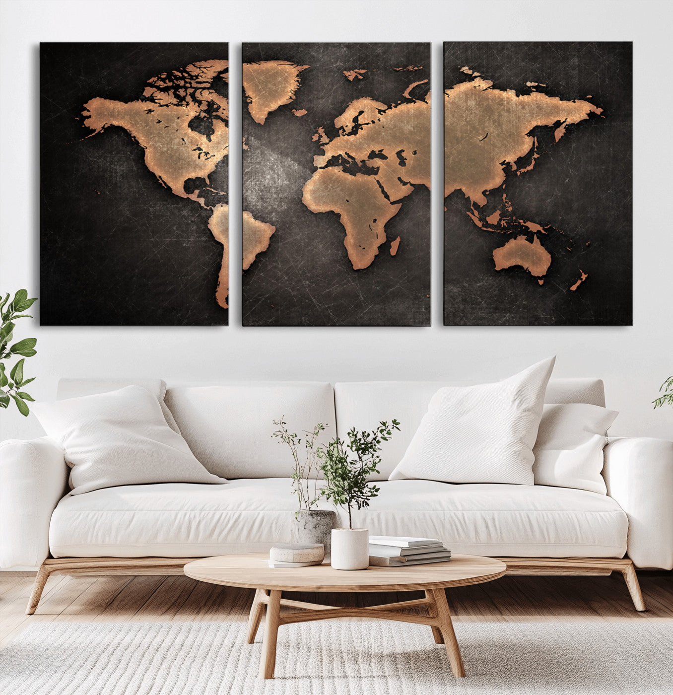 MGV-CV-60X30-3P - Push Pin World Map Canvas Print – Framed Wall Art for Couples to Track Their Travels – Anniversary