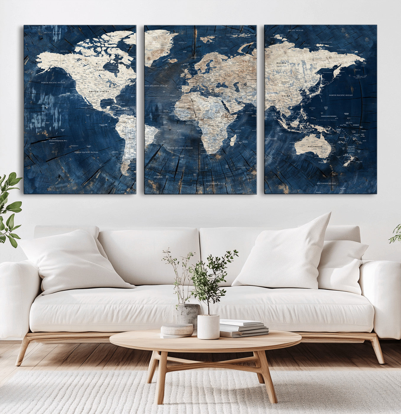 MGV-CV-60X30-3P - Push Pin World Map Canvas Print – Framed Wall Art for Couples to Track Their Travels – Anniversary