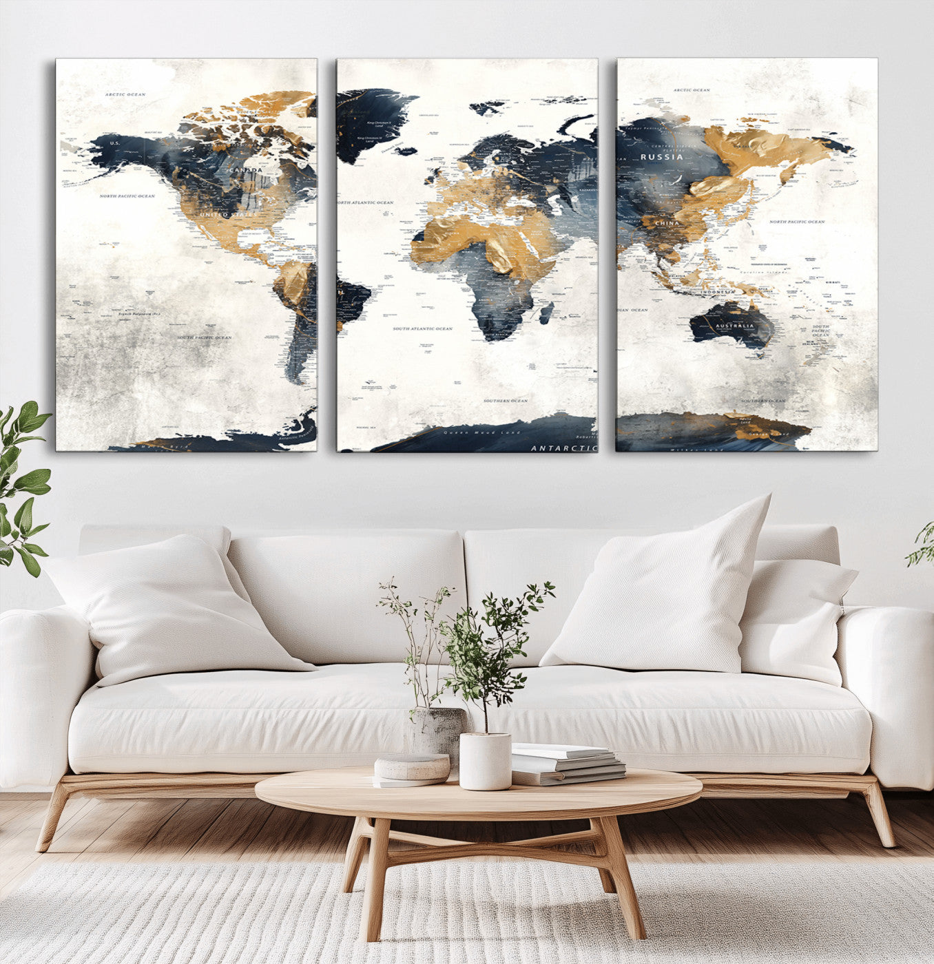72479-MGV-CV-36X24-Push Pin World Map Canvas Print – Travel Tracker Wall Art for Couples, Perfect Anniversary Gift for Home or Office Decor