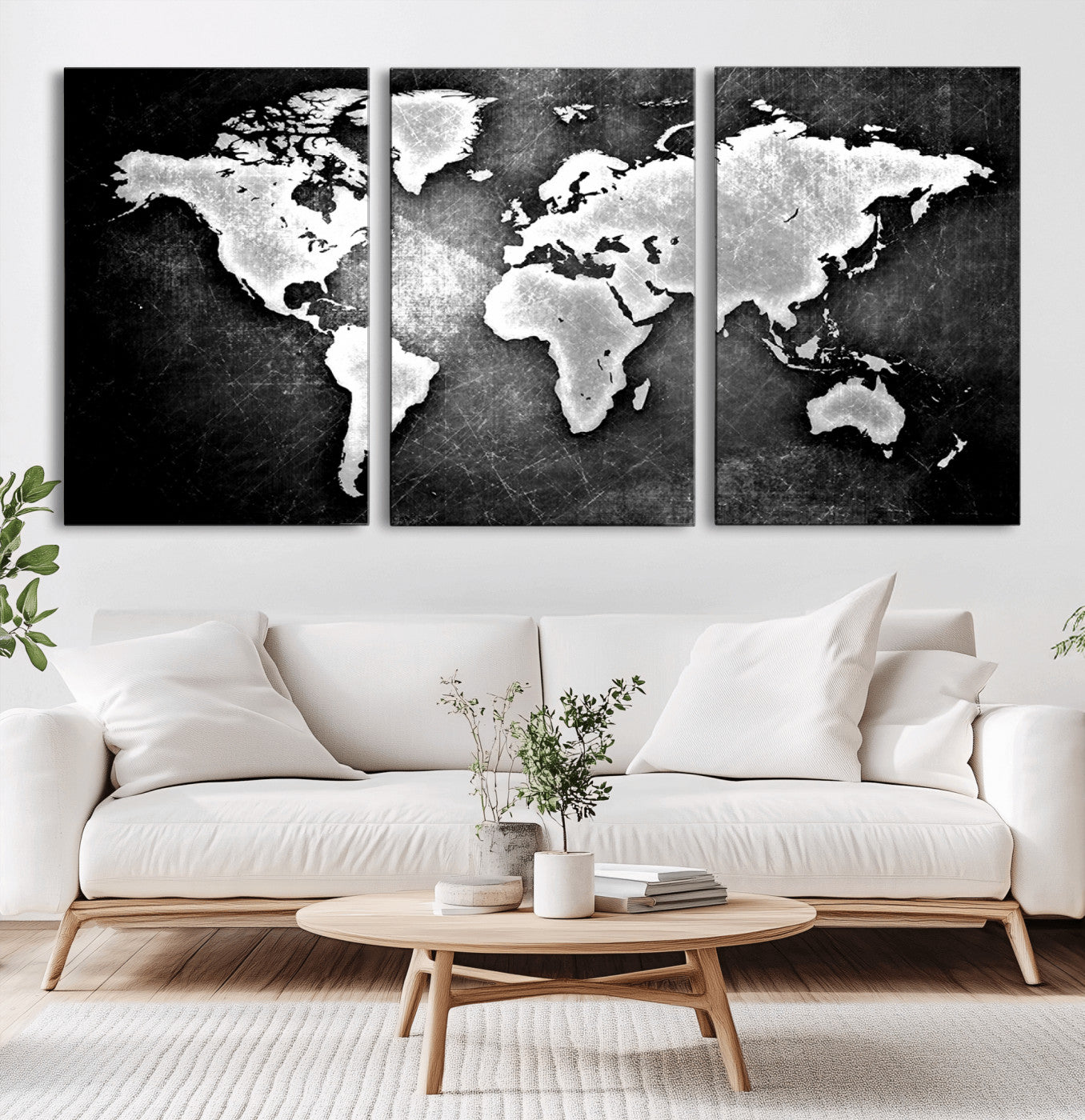 MGV-CV-60X30-3P - World Map Wall Art Canvas Print – Framed Wall Art for Anniversary Gift or Home Adventure Decor