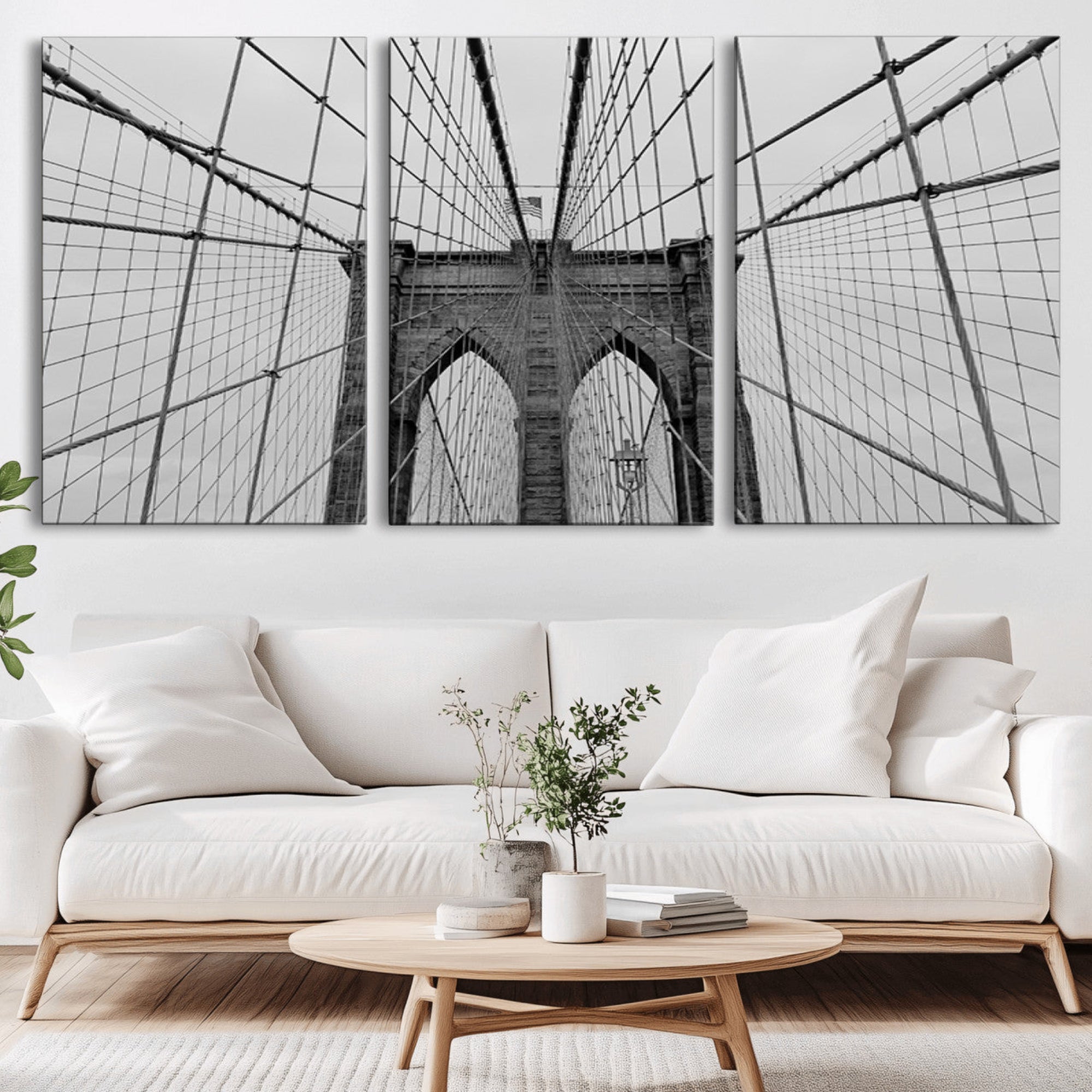 31341-MGV-CV-36X24-Large Brooklyn Bridge Wall Art Canvas Print