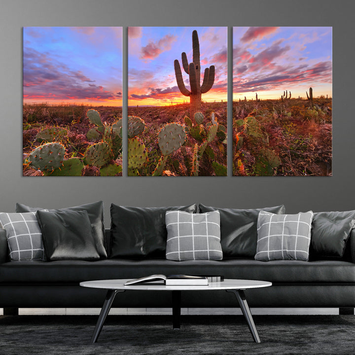 Arizona Desert Sunset Wall Art Canvas Print