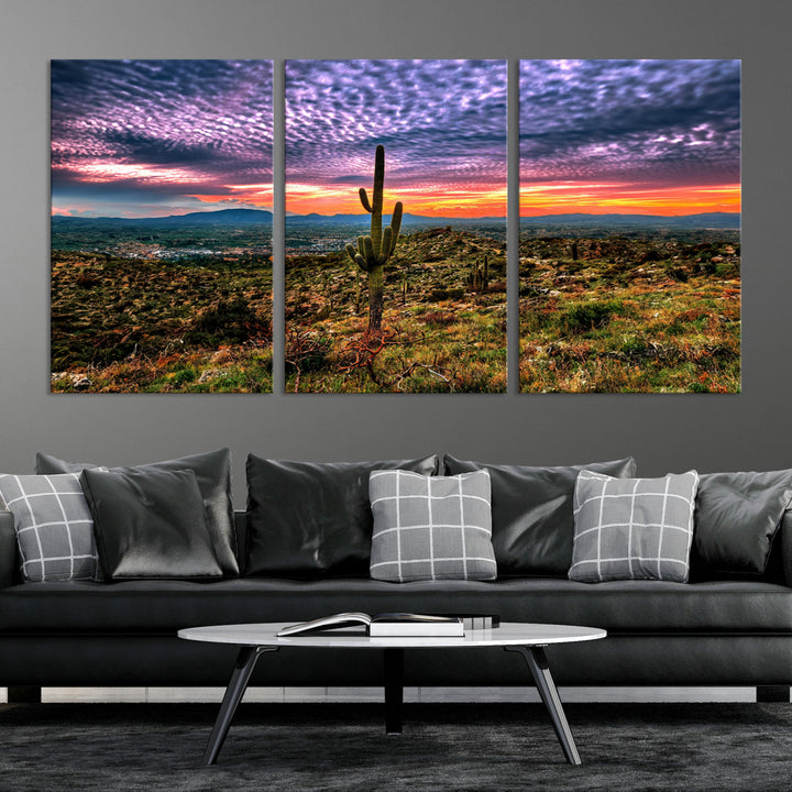 Arizona Desert Sunset Wall Art Canvas Print, Phoenix Wall Art Print