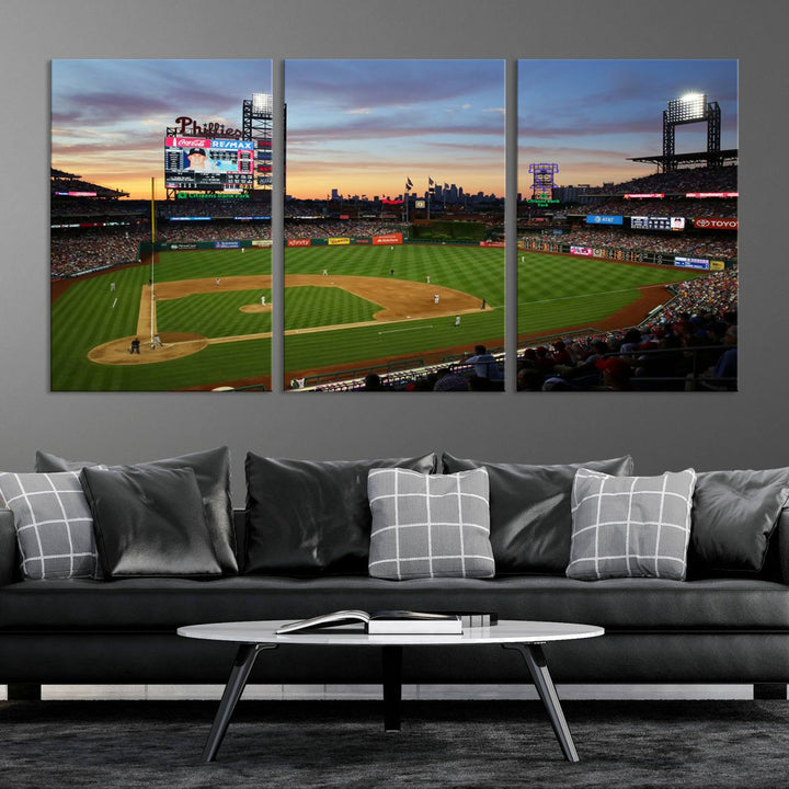 Philadelphia Phillies Baseball Team Print - Philadelphia Citizens Bank Park Stadium Wall Art Canvas Print