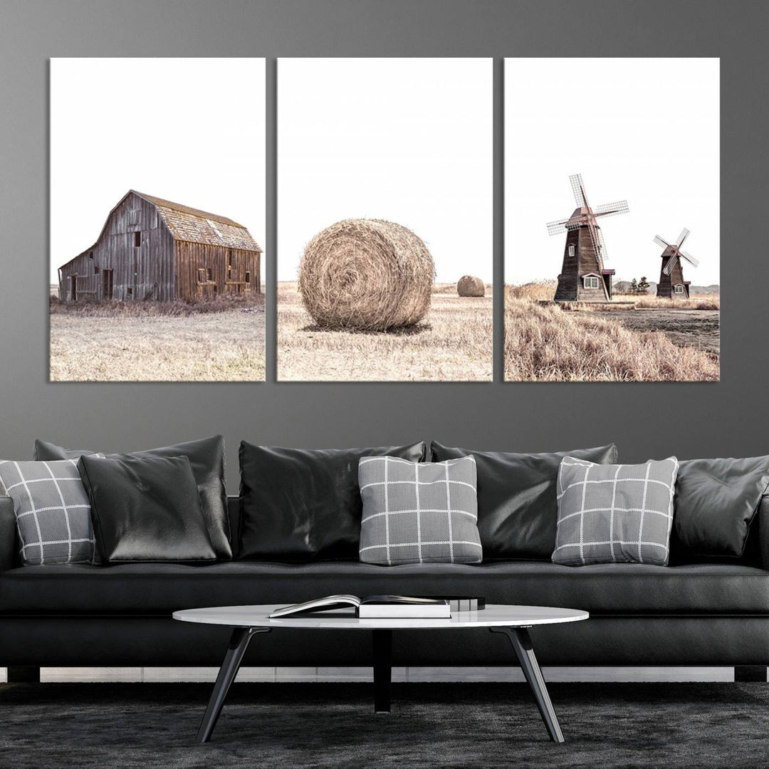 Farm Prints Set, Set of 3 Farmhouse Wall Art, Country House Decor, Barn Print, Wheat Print, Farmhouse Wall Art, Gallery Wall Art, Farm Print