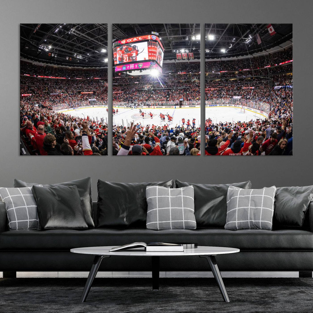 Amerant Bank Arena Wall Art Canvas Print - Basketball Arena Stadium Print