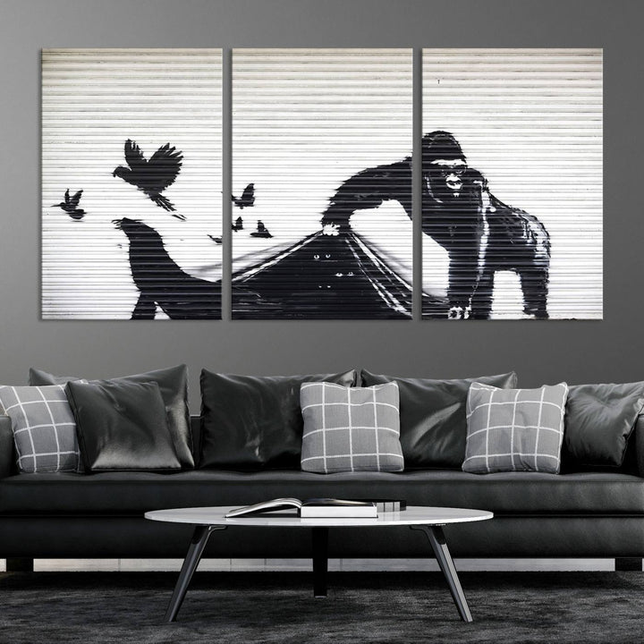 Banksy London Zoo Graffiti Wall Art Canvas Print