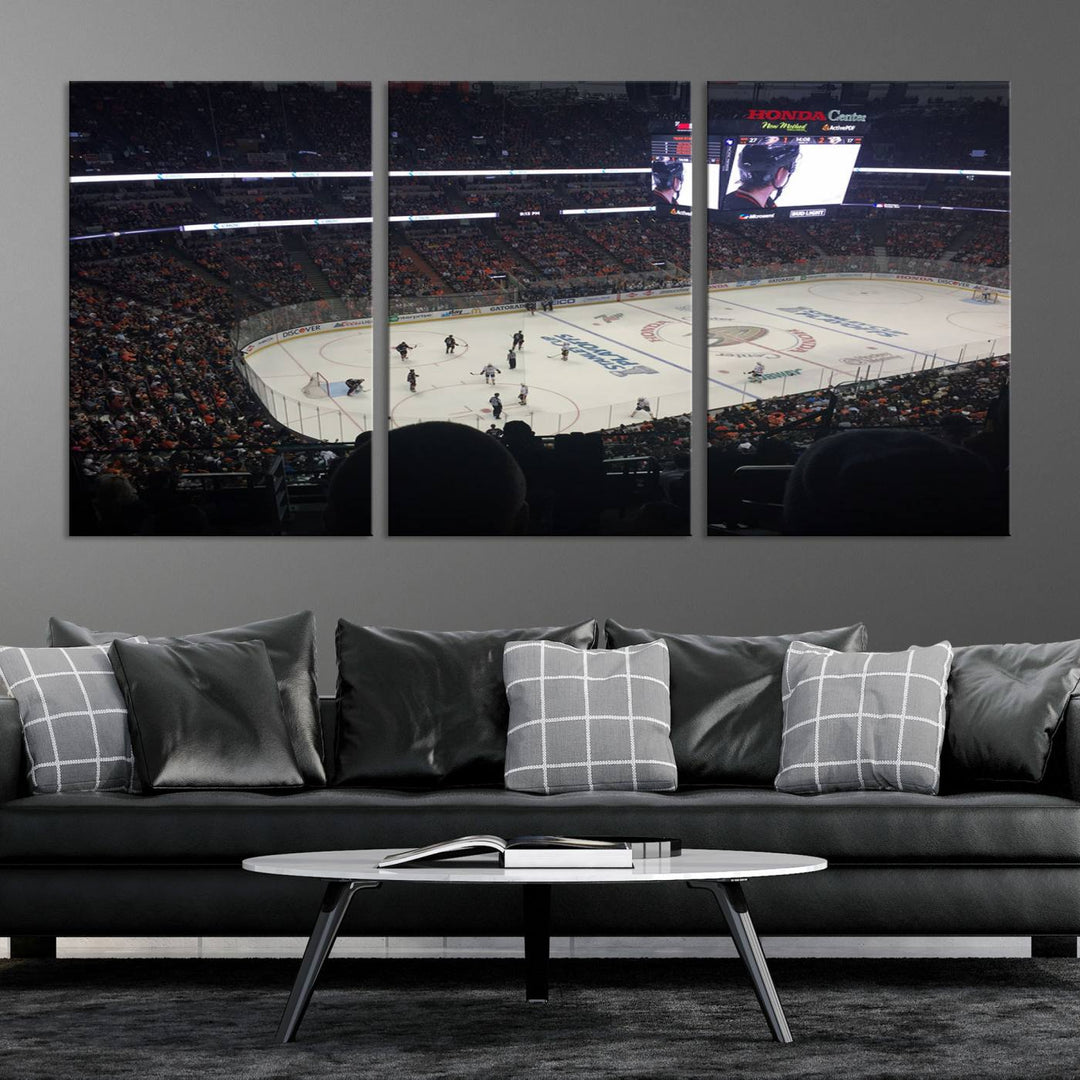 Honda Center California Anaheim Ducks Hockey Stadium Wall Art Canvas Print