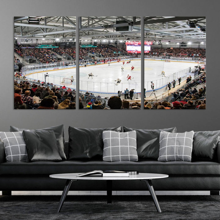 Lausanne Arena Ice Hockey Stadium Wall Art Canvas Print