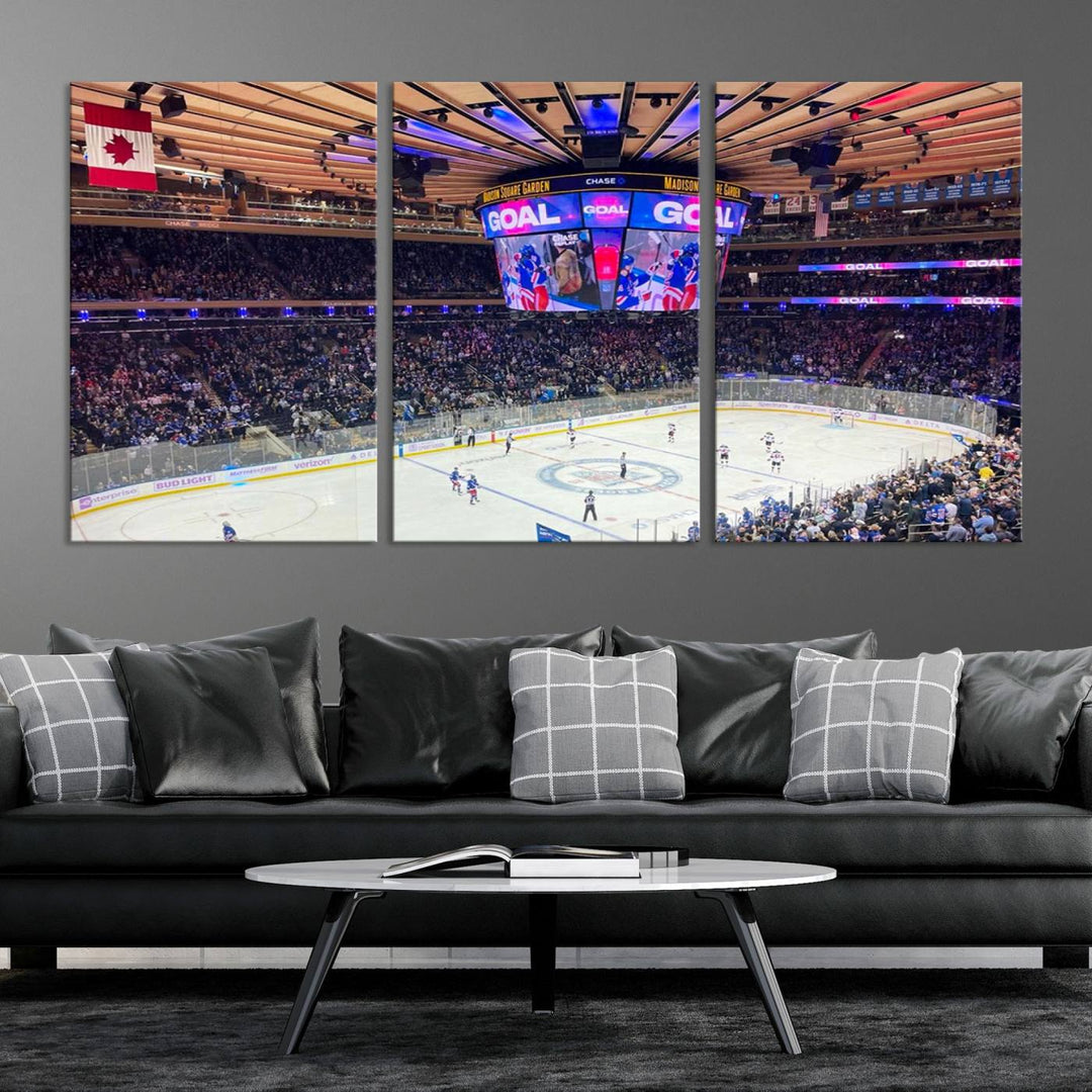 Madison New York Rangers Hockey Stadium Wall Art Canvas Print