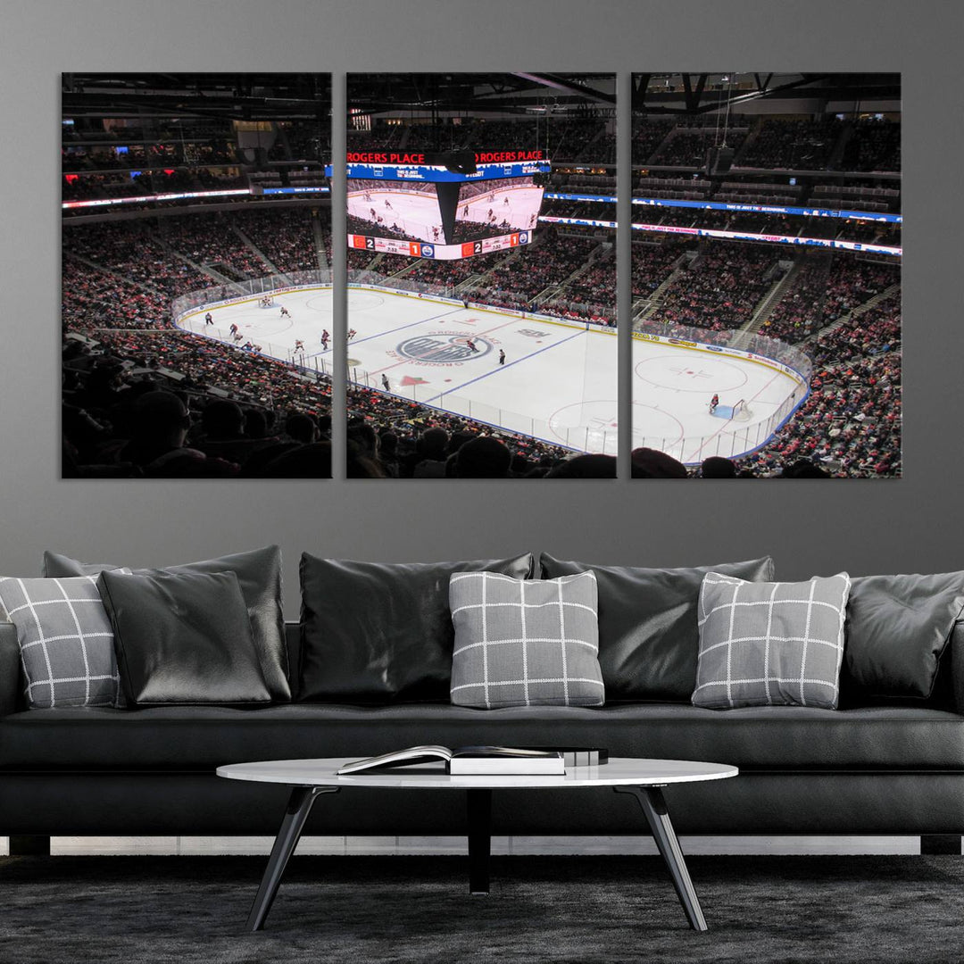 Rogers Place Edmonton Oilers Ice Hockey Stadium Wall Art Canvas Print