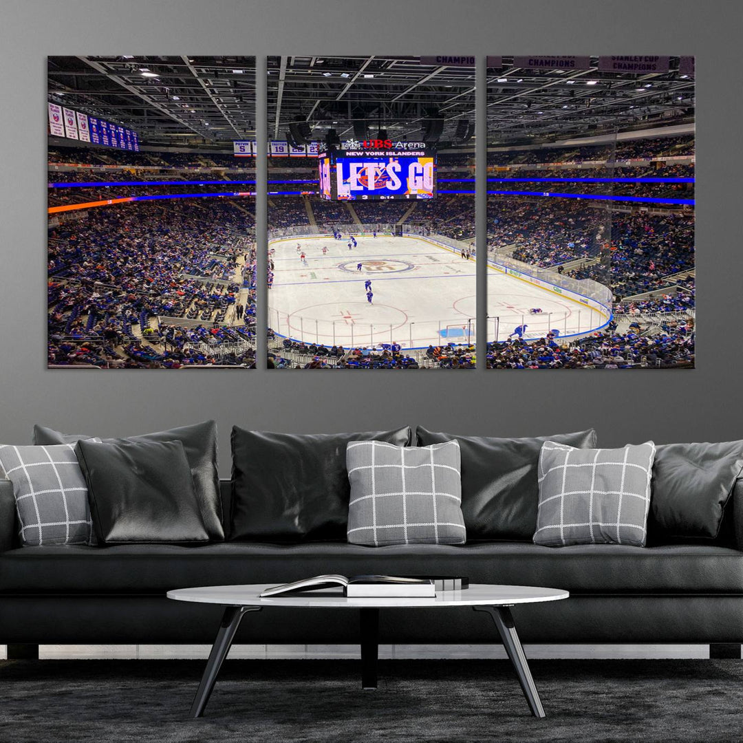 UBS Arena Elmont New York Islanders Ice Hockey Wall Art Canvas Print