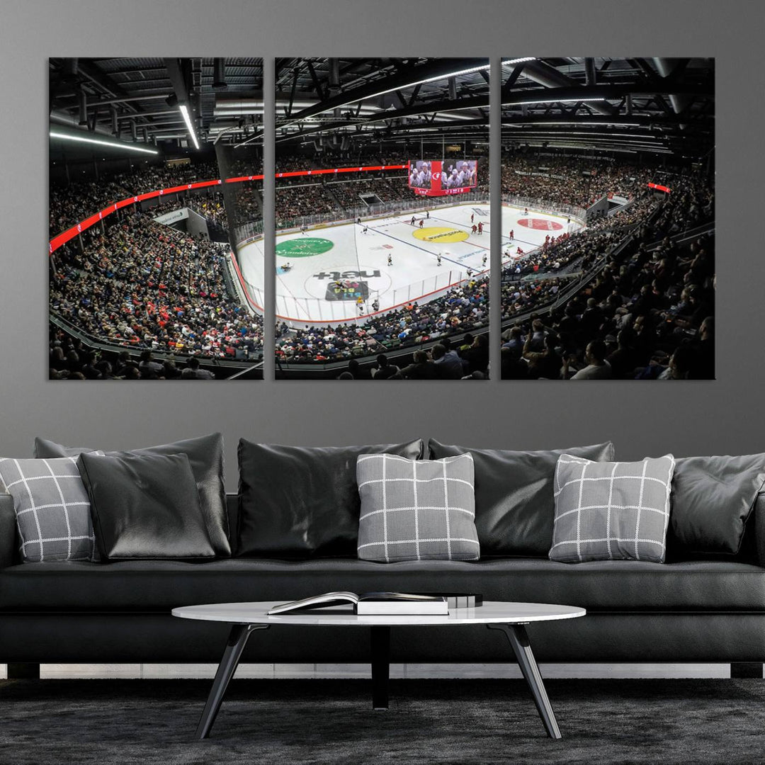 Vaudoise Lausanne Ice Hockey Arena Stadium Wall Art Canvas Print